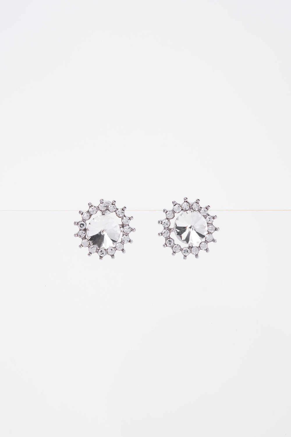 Christa Stone Flower Daisy Stud Post Earring | Silver