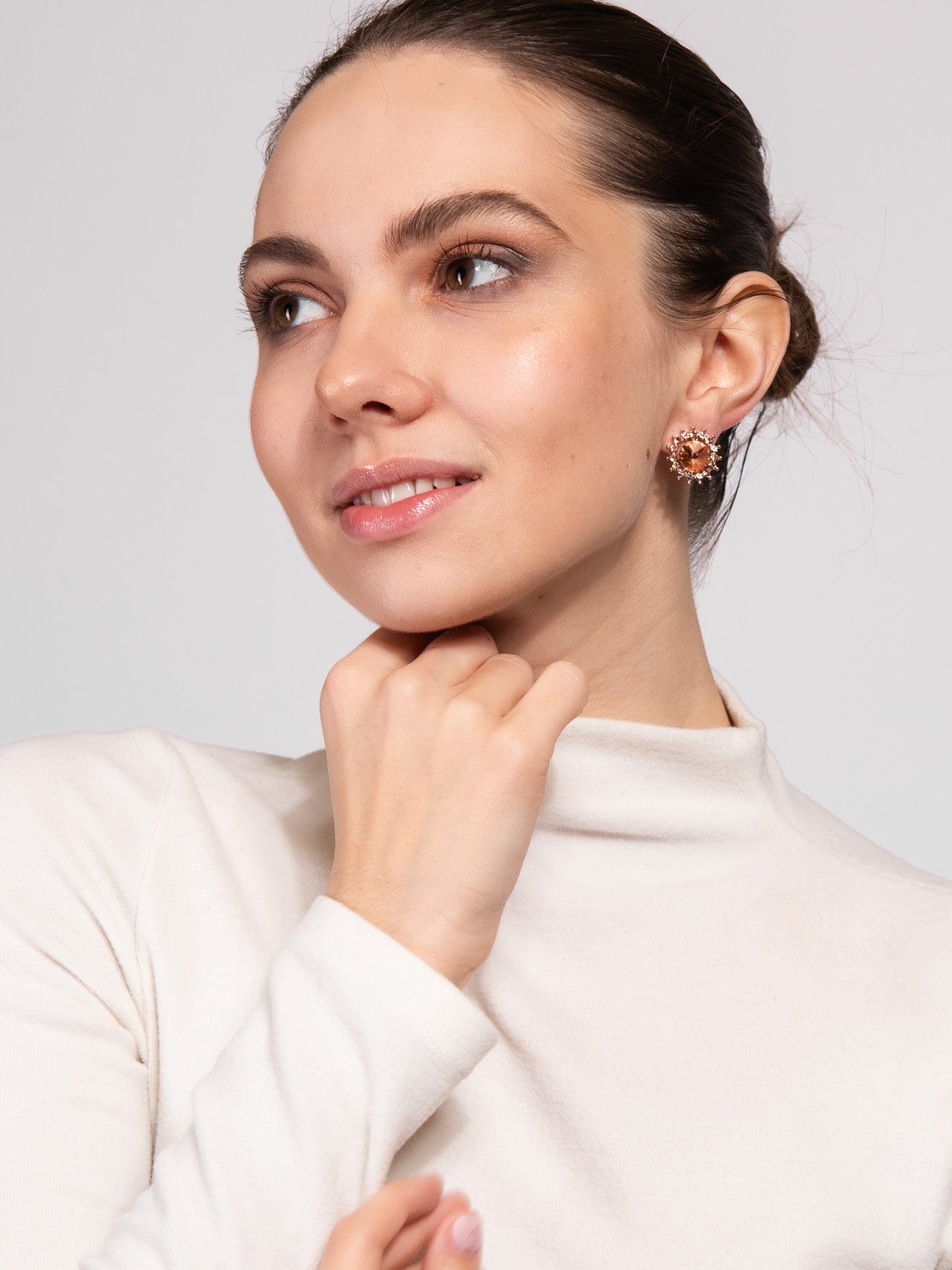 Christa Stone Flower Daisy Stud Post Earring