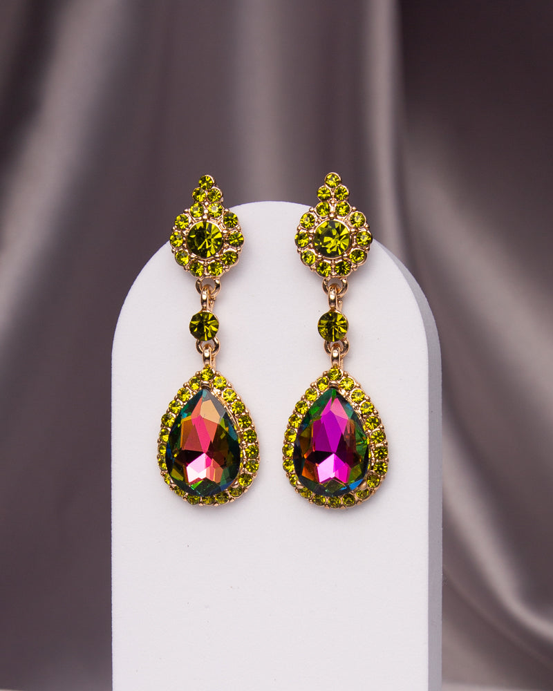Madison Rhinestone Pave Teardrop Cut Crystal Earrings