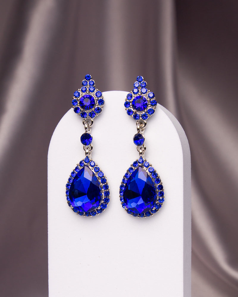 Madison Rhinestone Pave Teardrop Cut Crystal Earrings