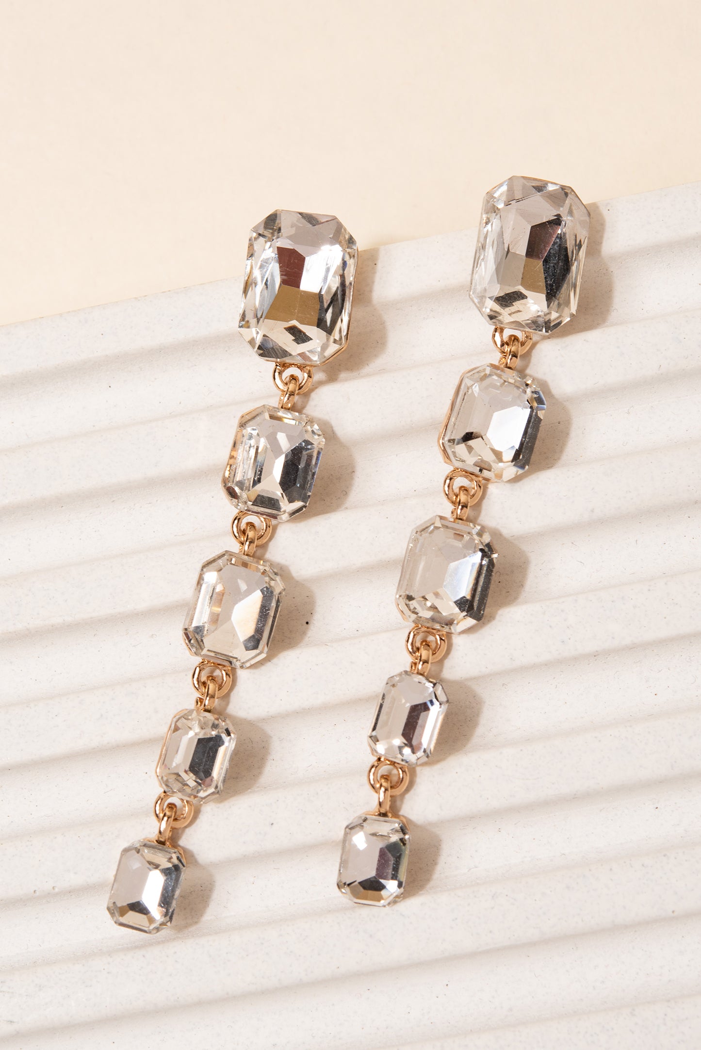 Skylar Rectangular 5-Tiered Drop Earrings