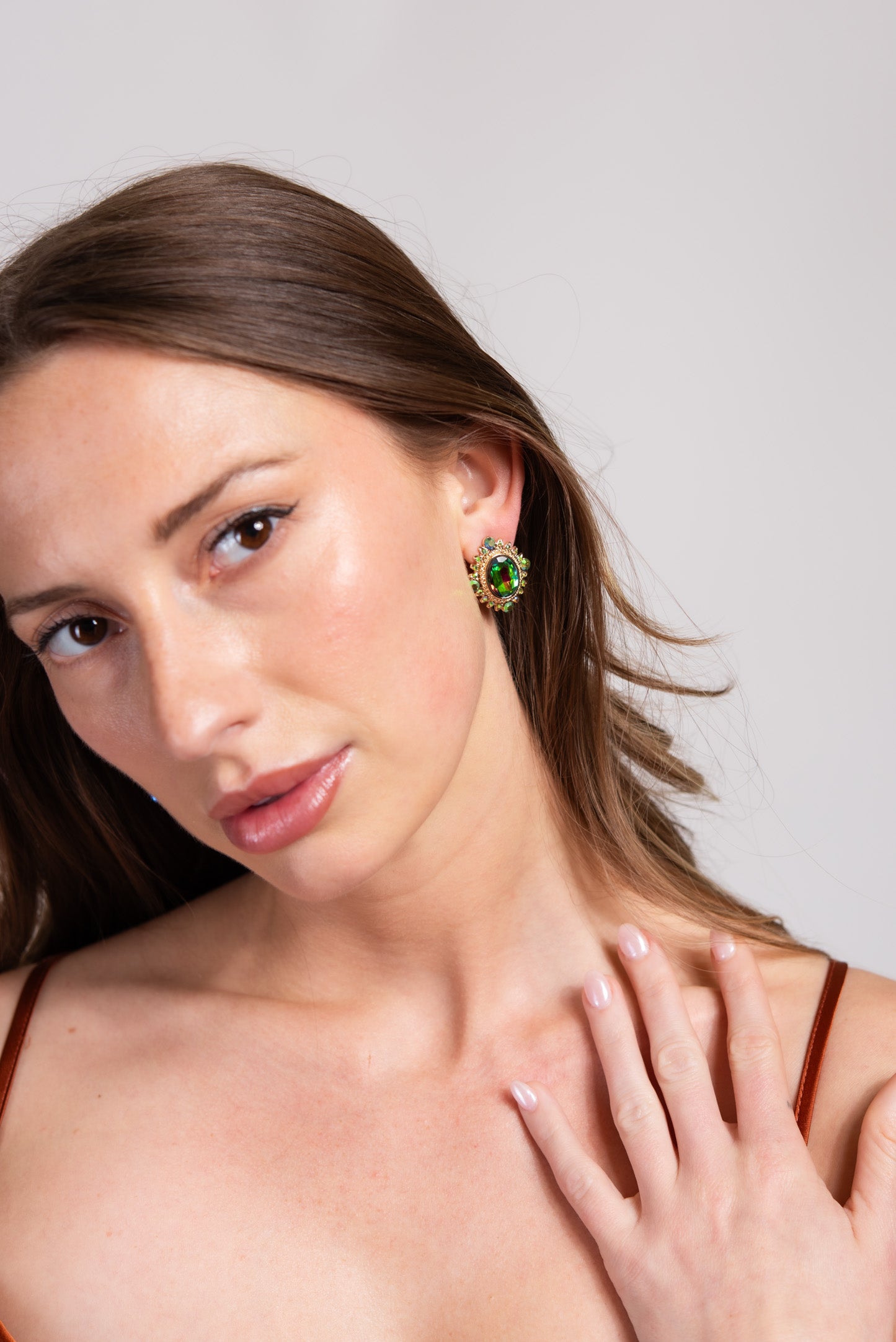 Chloe Spike Ray Trim Earrings