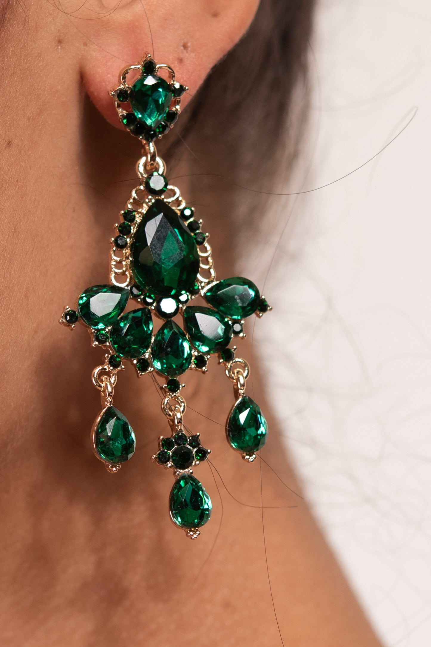 Elara Teardrop Crystal Chandelier Earrings