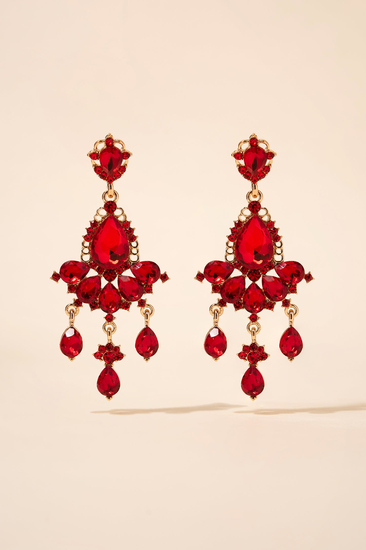 Elara Teardrop Crystal Chandelier Earrings