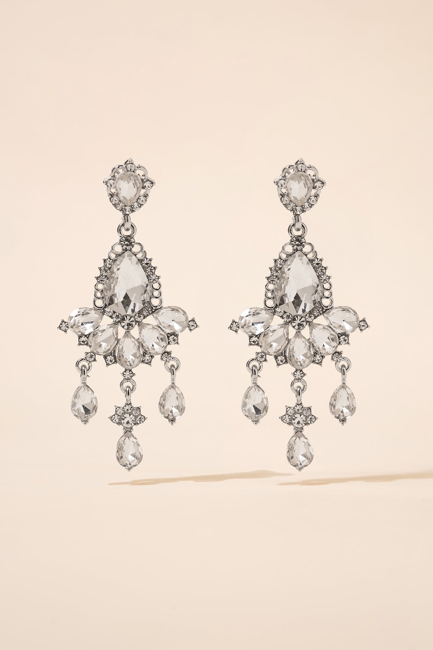 Elara Teardrop Crystal Chandelier Earrings