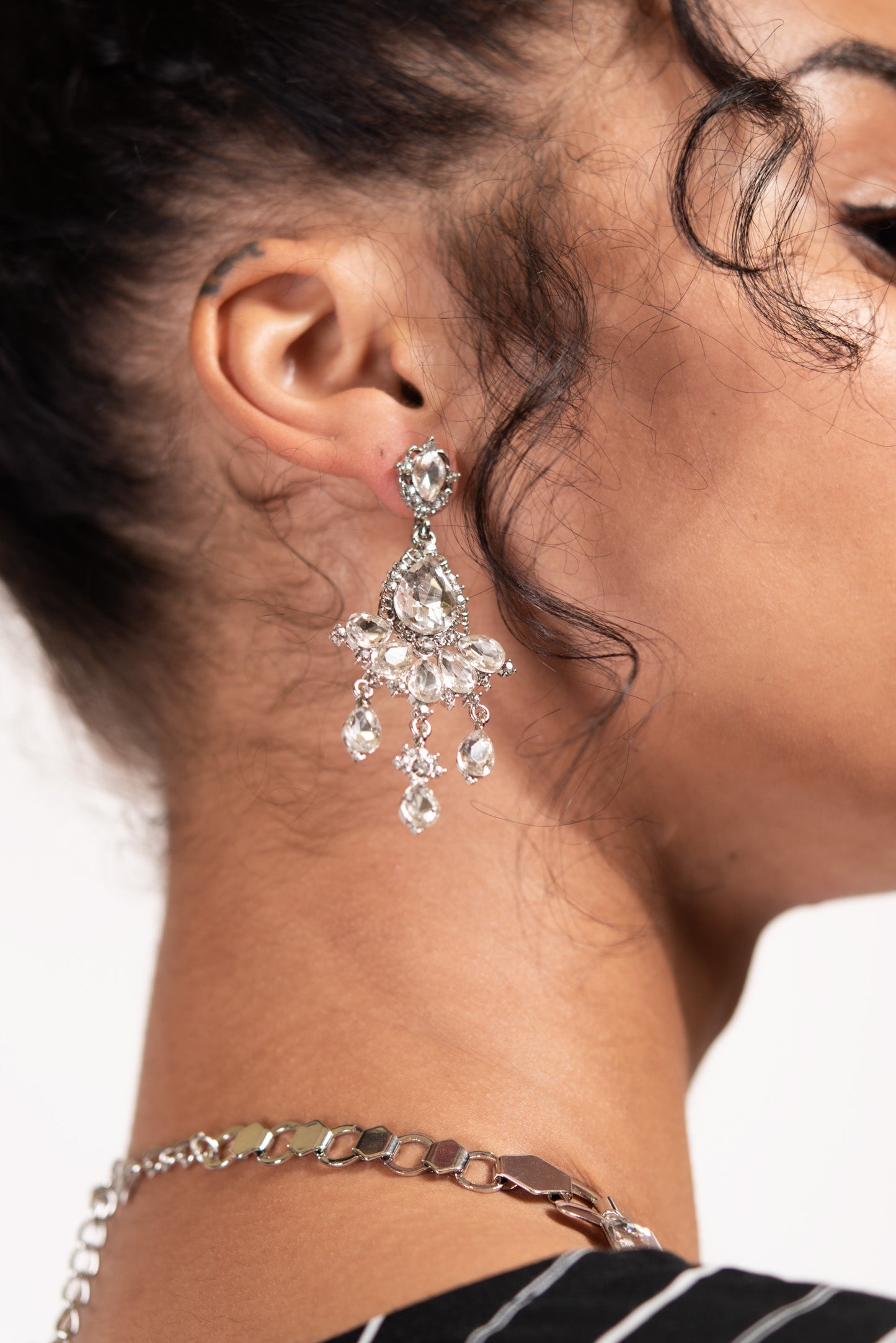 Elara Teardrop Crystal Chandelier Earrings