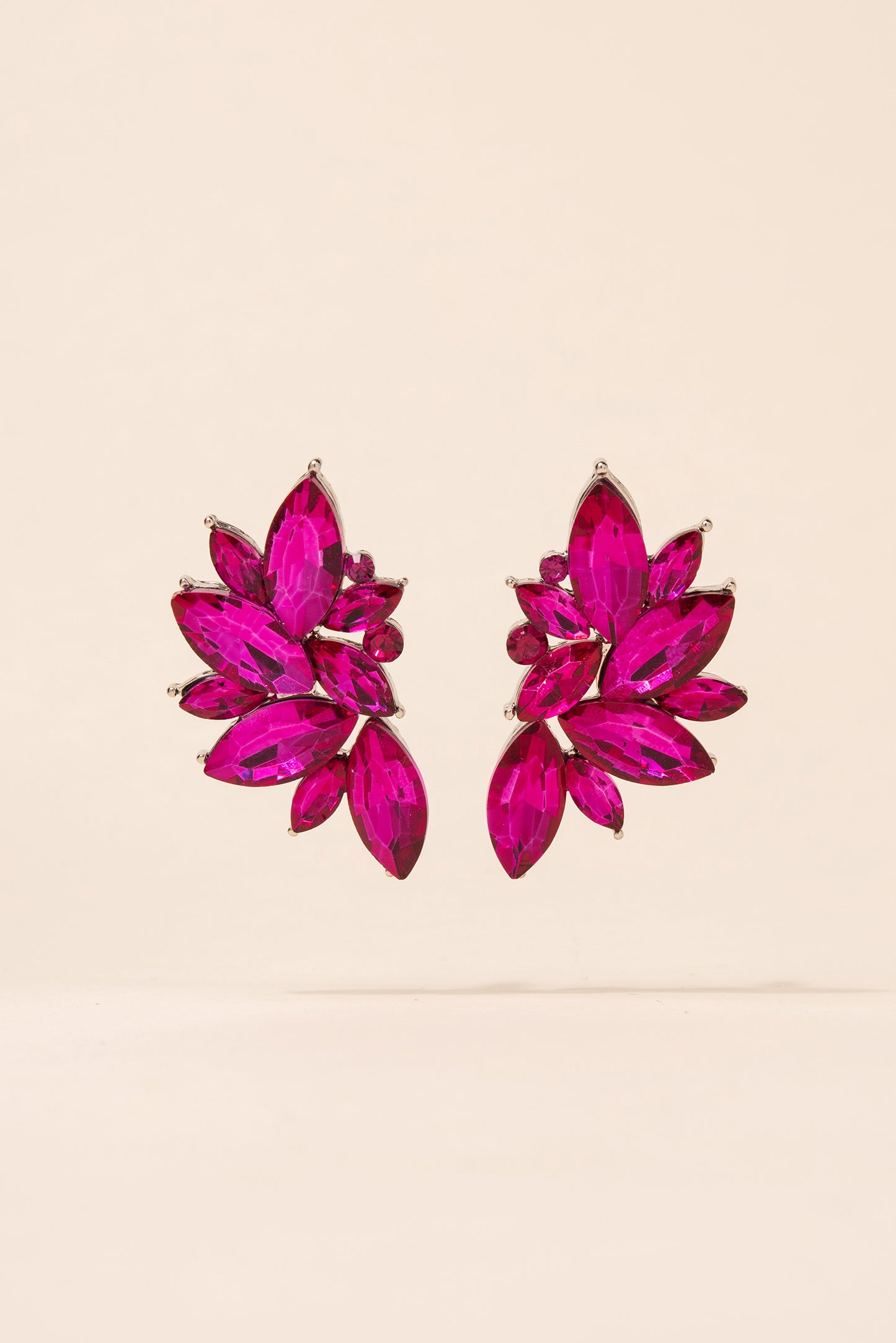 Crescent Rhinestone Cluster Earrings