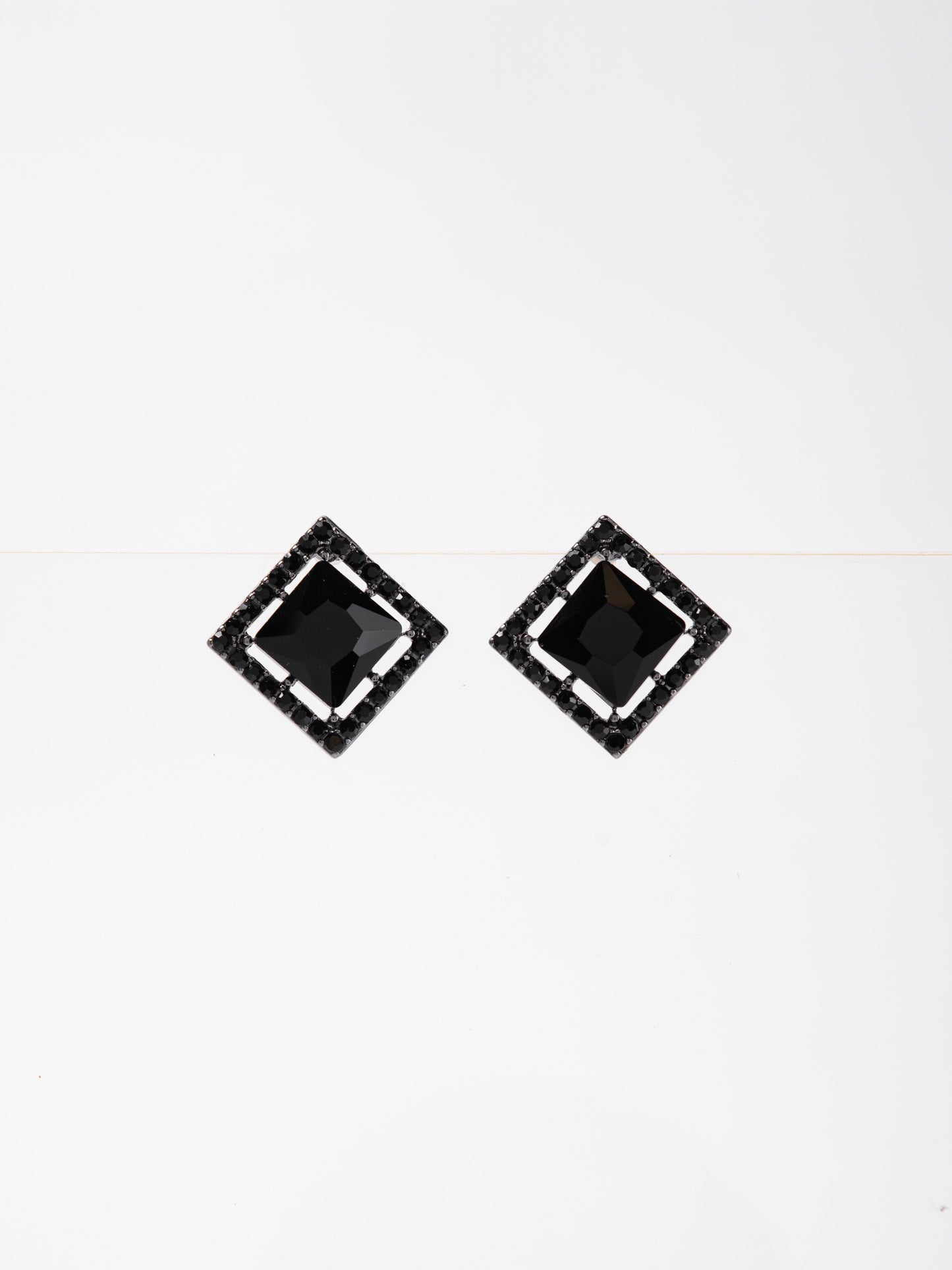 Julienne Square CZ Stone Stud Earrings