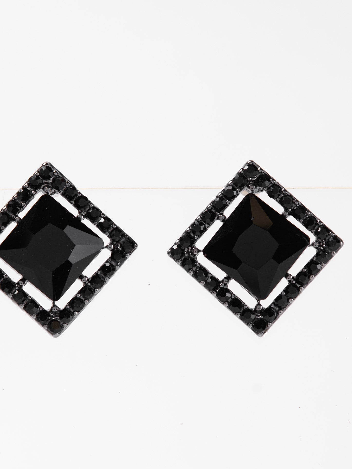 Julienne Square CZ Stone Stud Earrings