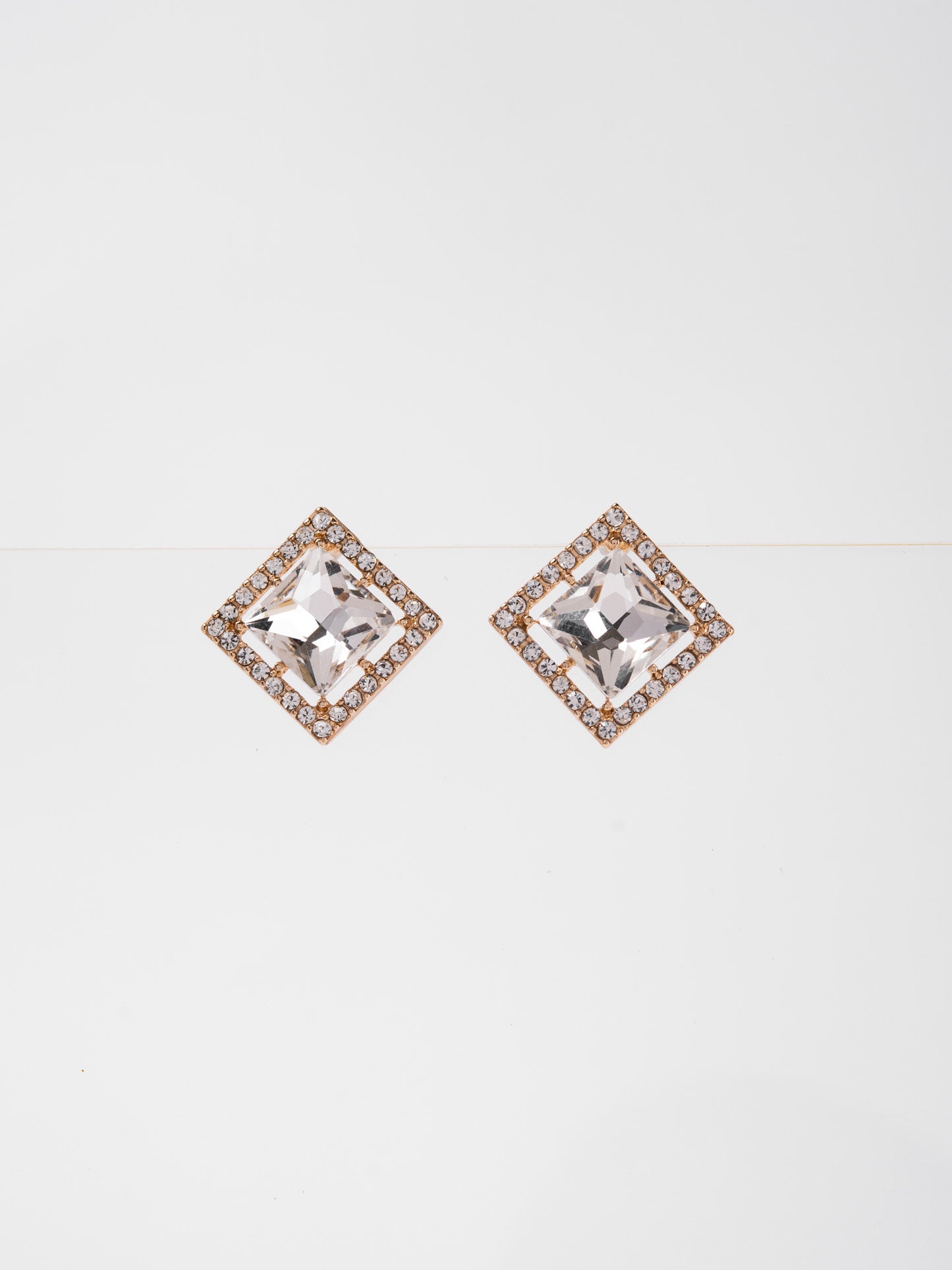 Julienne Square CZ Stone Stud Earrings