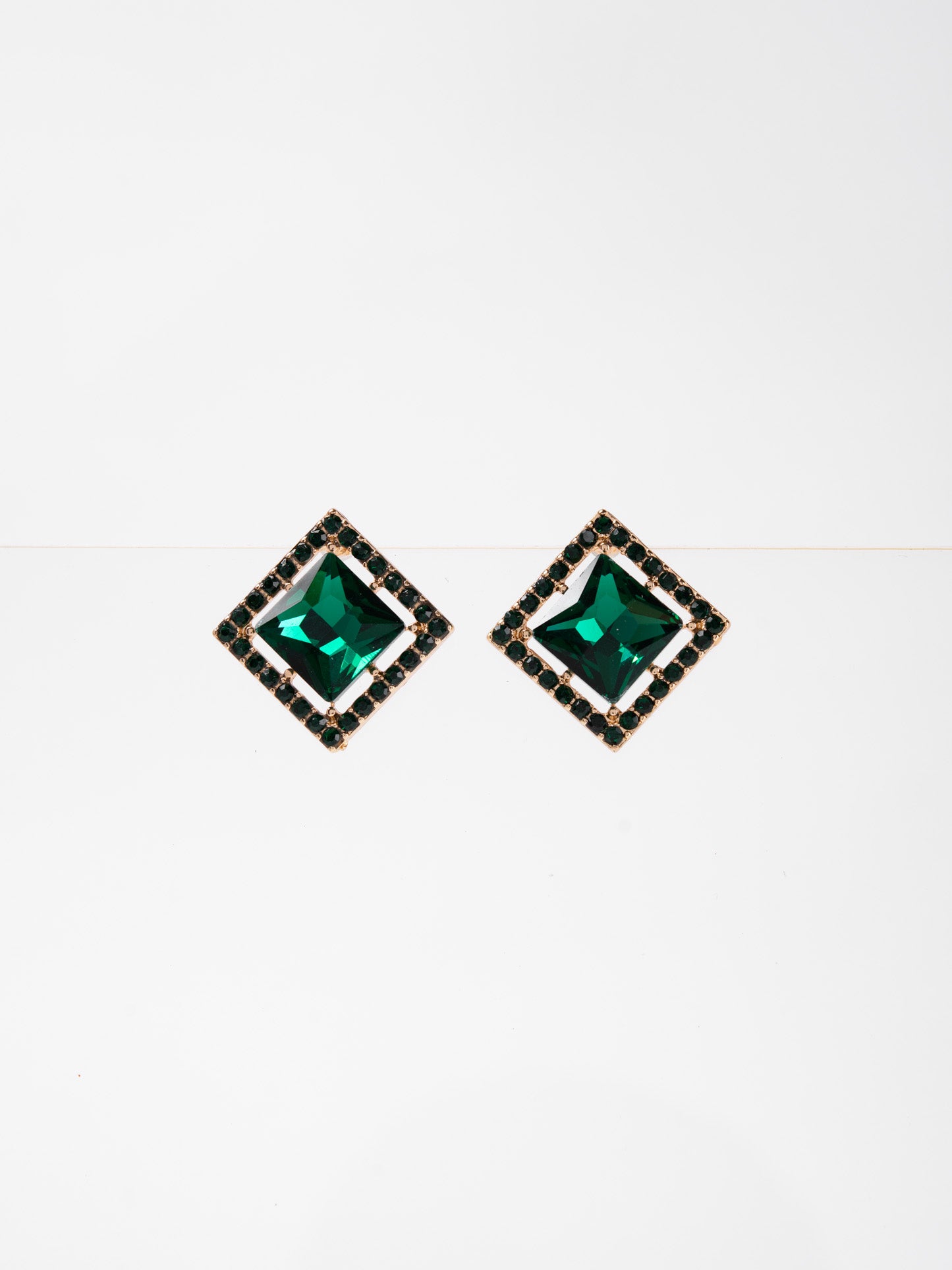 Julienne Square CZ Stone Stud Earrings