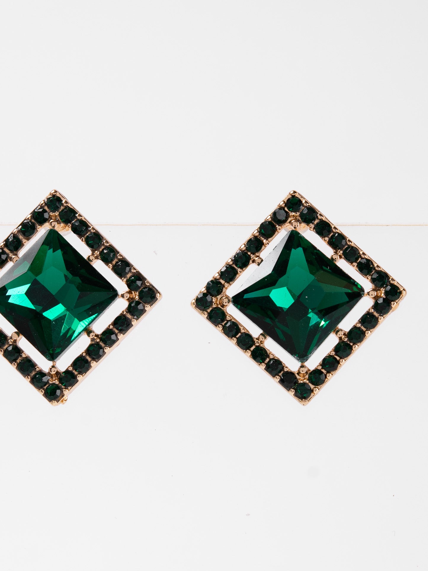 Julienne Square CZ Stone Stud Earrings