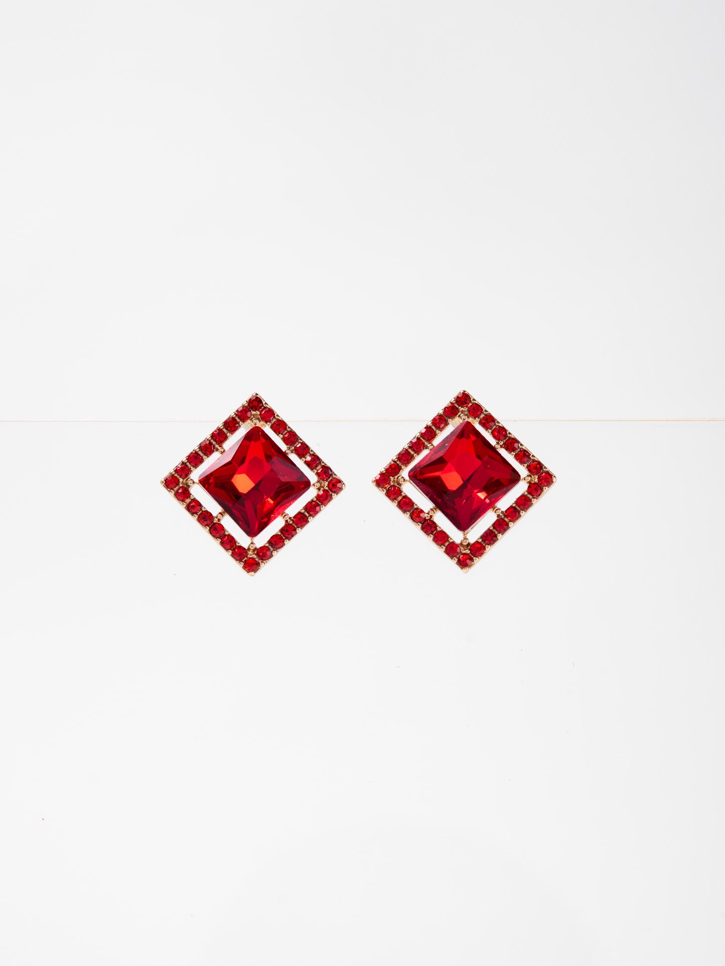 Julienne Square CZ Stone Stud Earrings