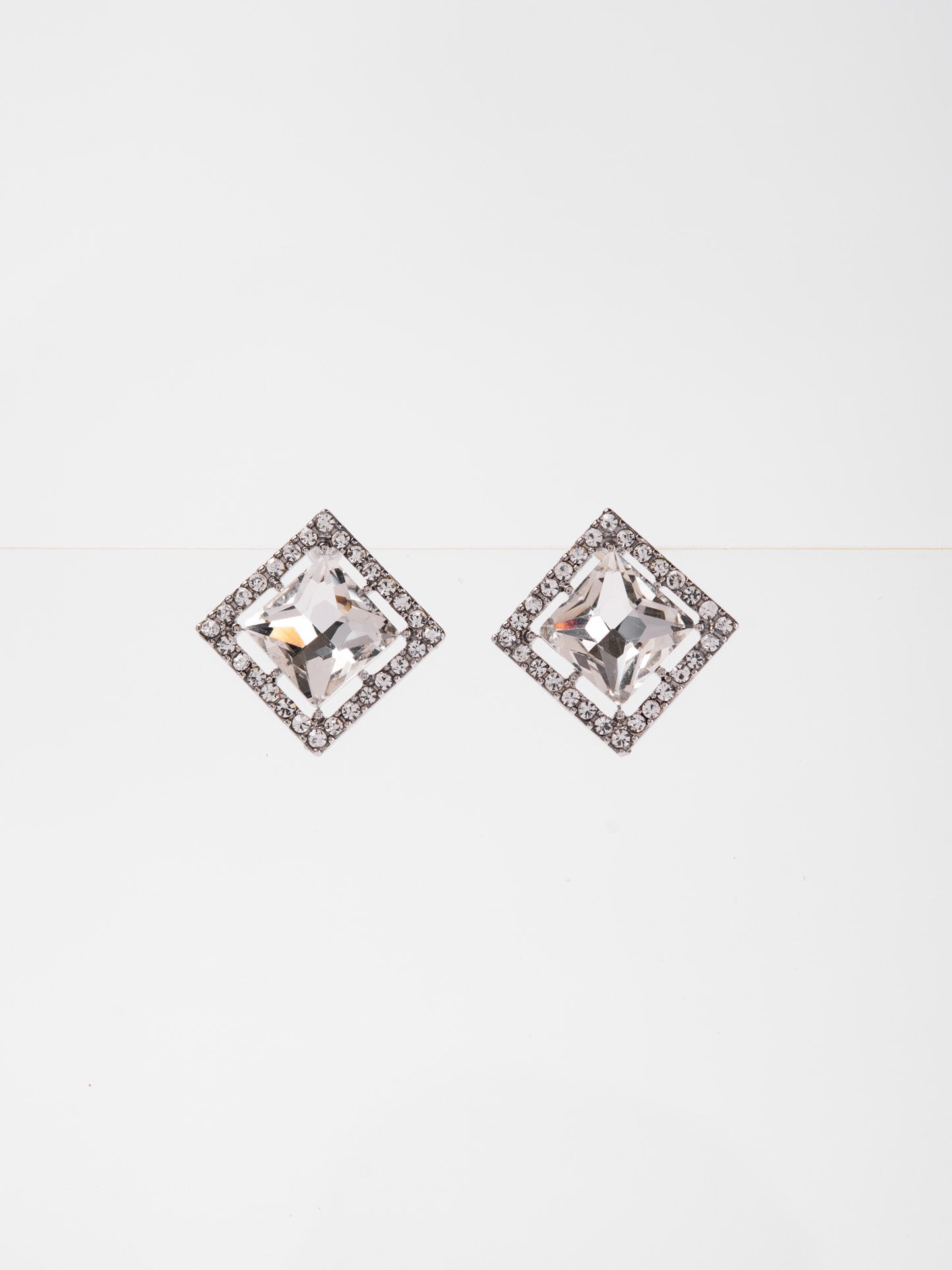 Julienne Square CZ Stone Stud Earrings
