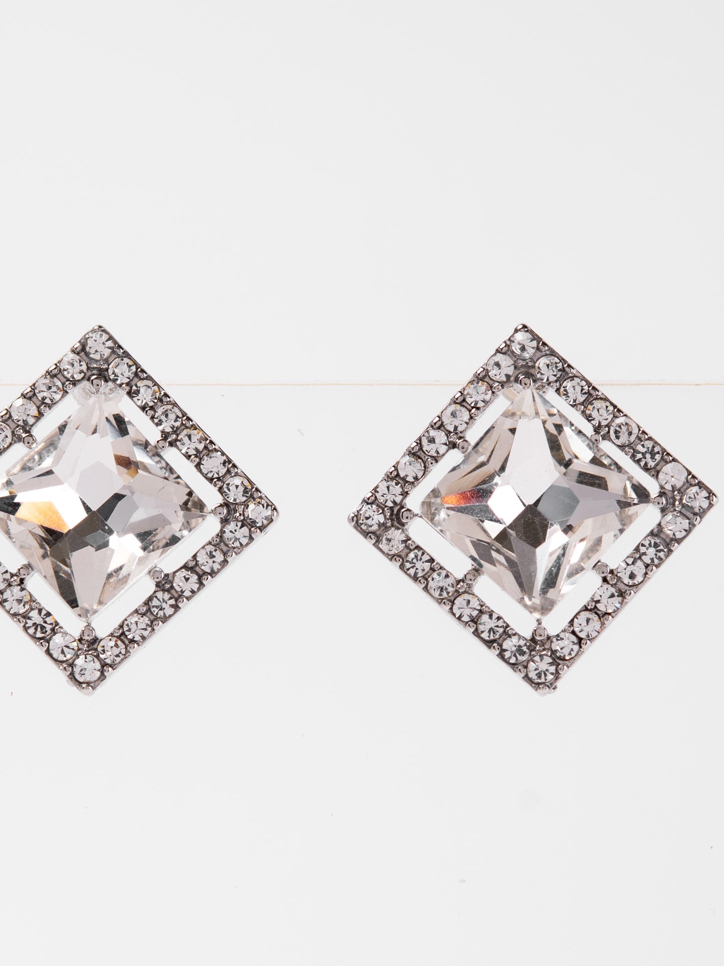 Julienne Square CZ Stone Stud Earrings