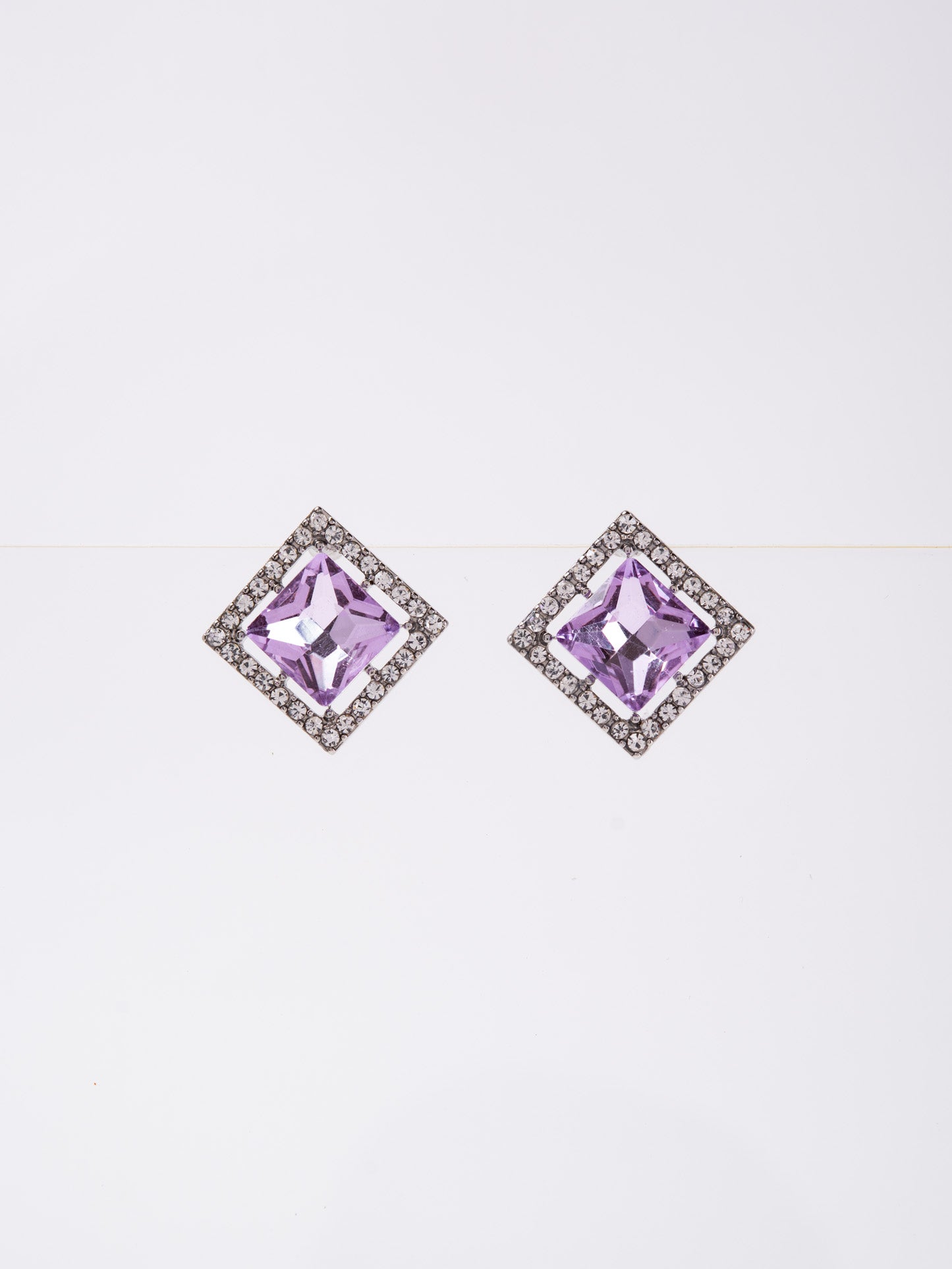 Julienne Square CZ Stone Stud Earrings