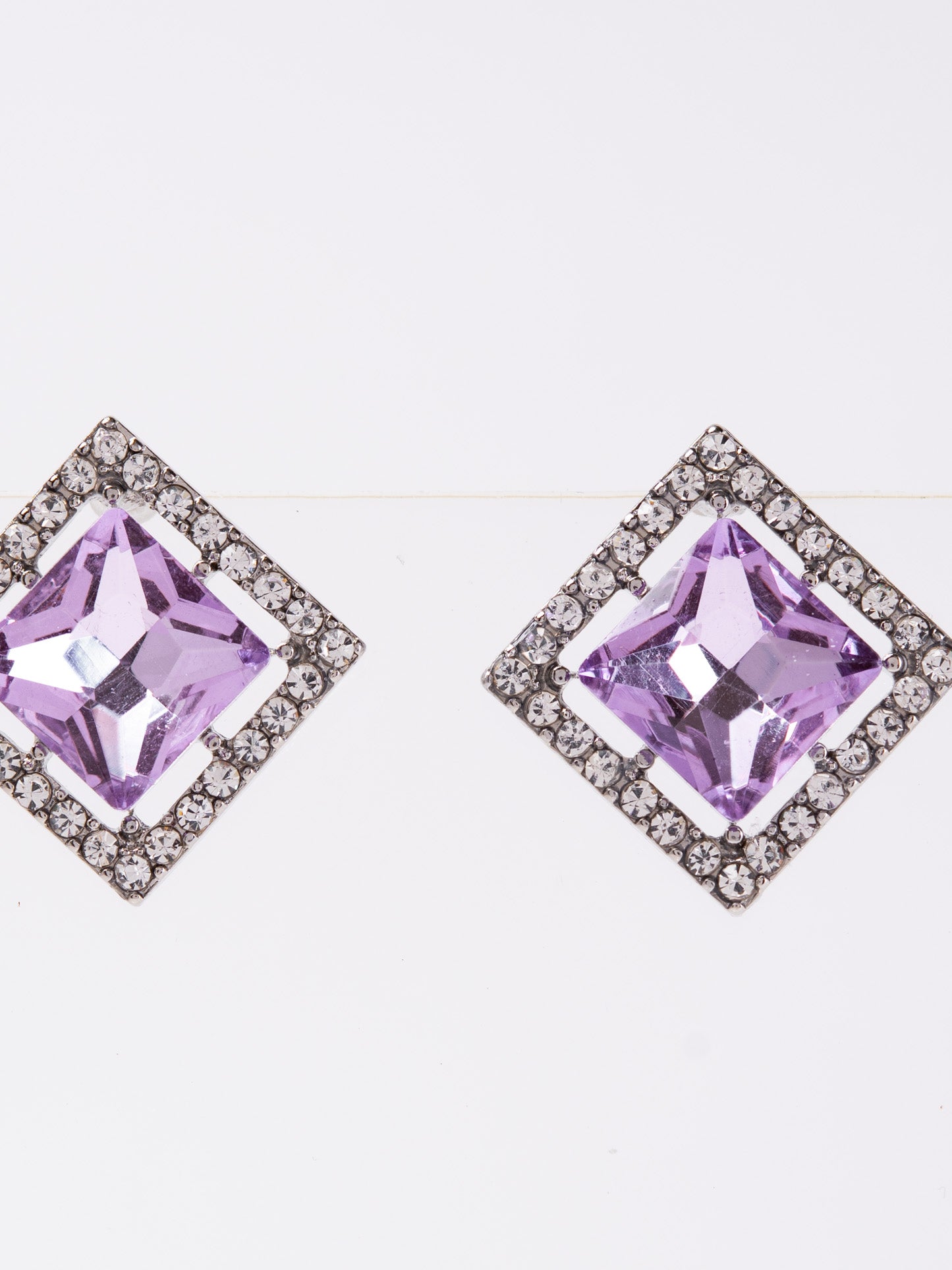 Julienne Square CZ Stone Stud Earrings
