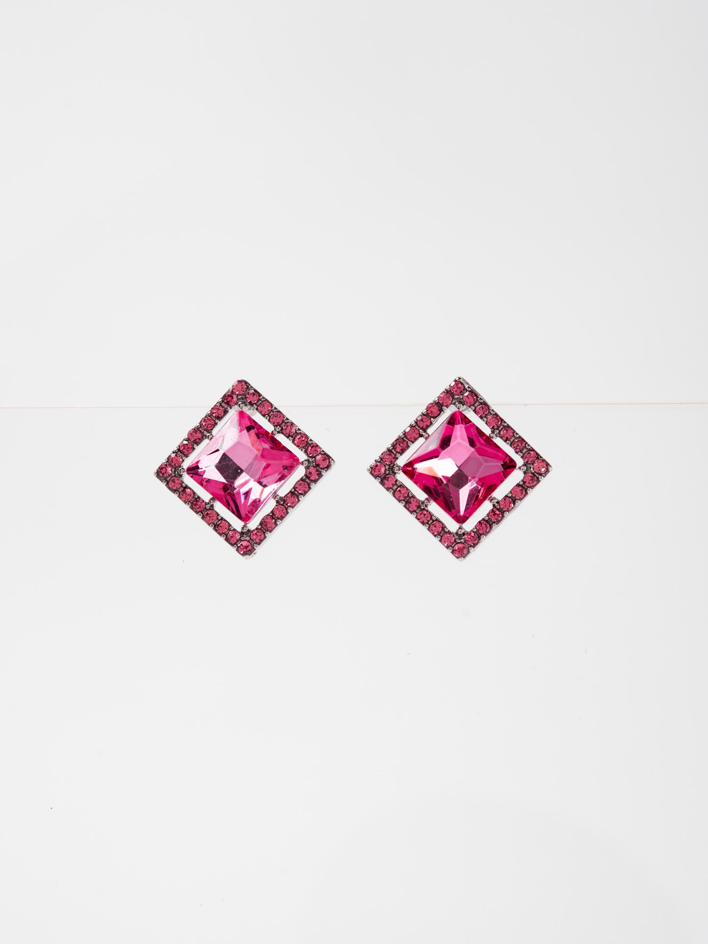 Julienne Square CZ Stone Stud Earrings