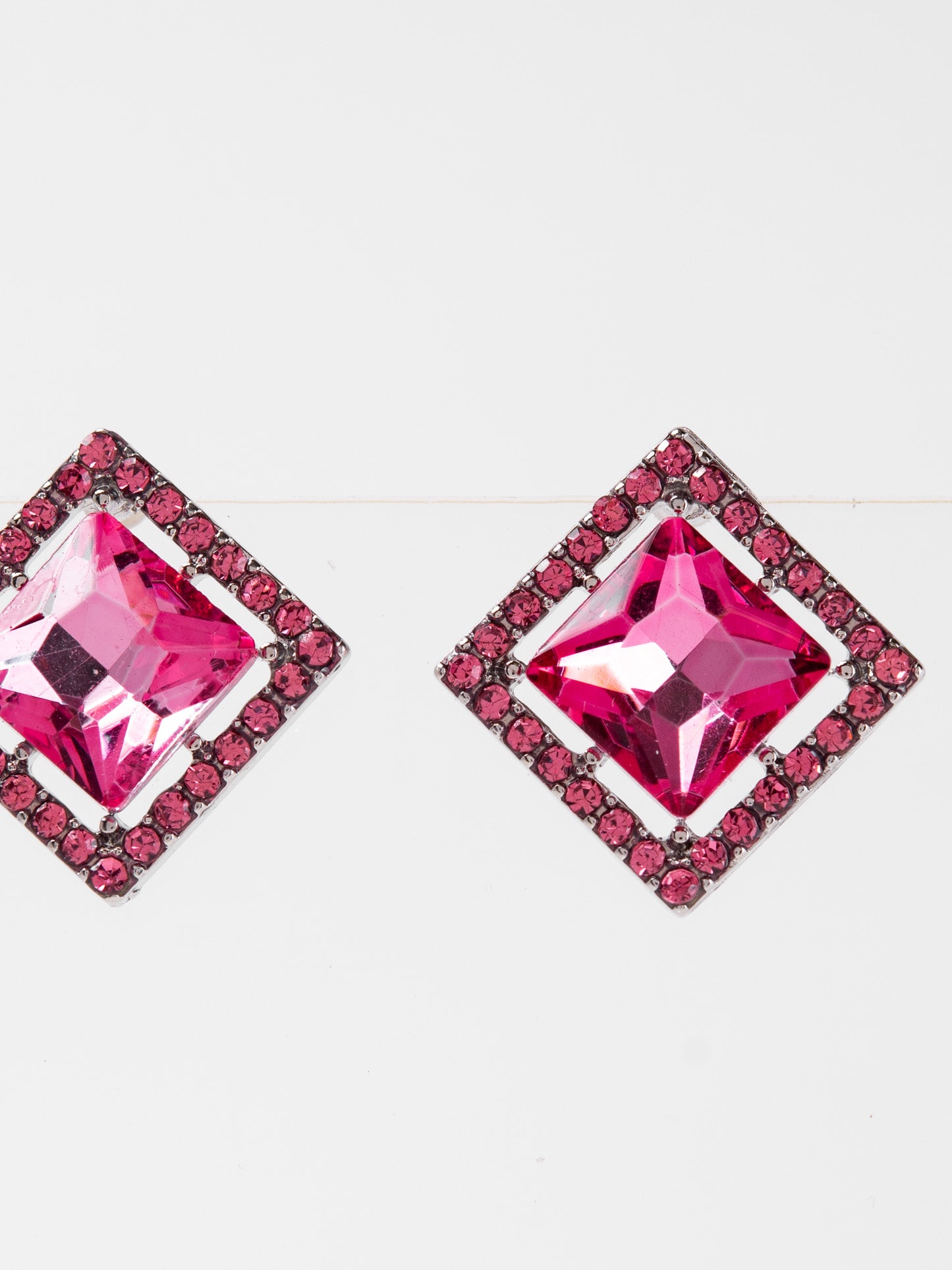 Julienne Square CZ Stone Stud Earrings