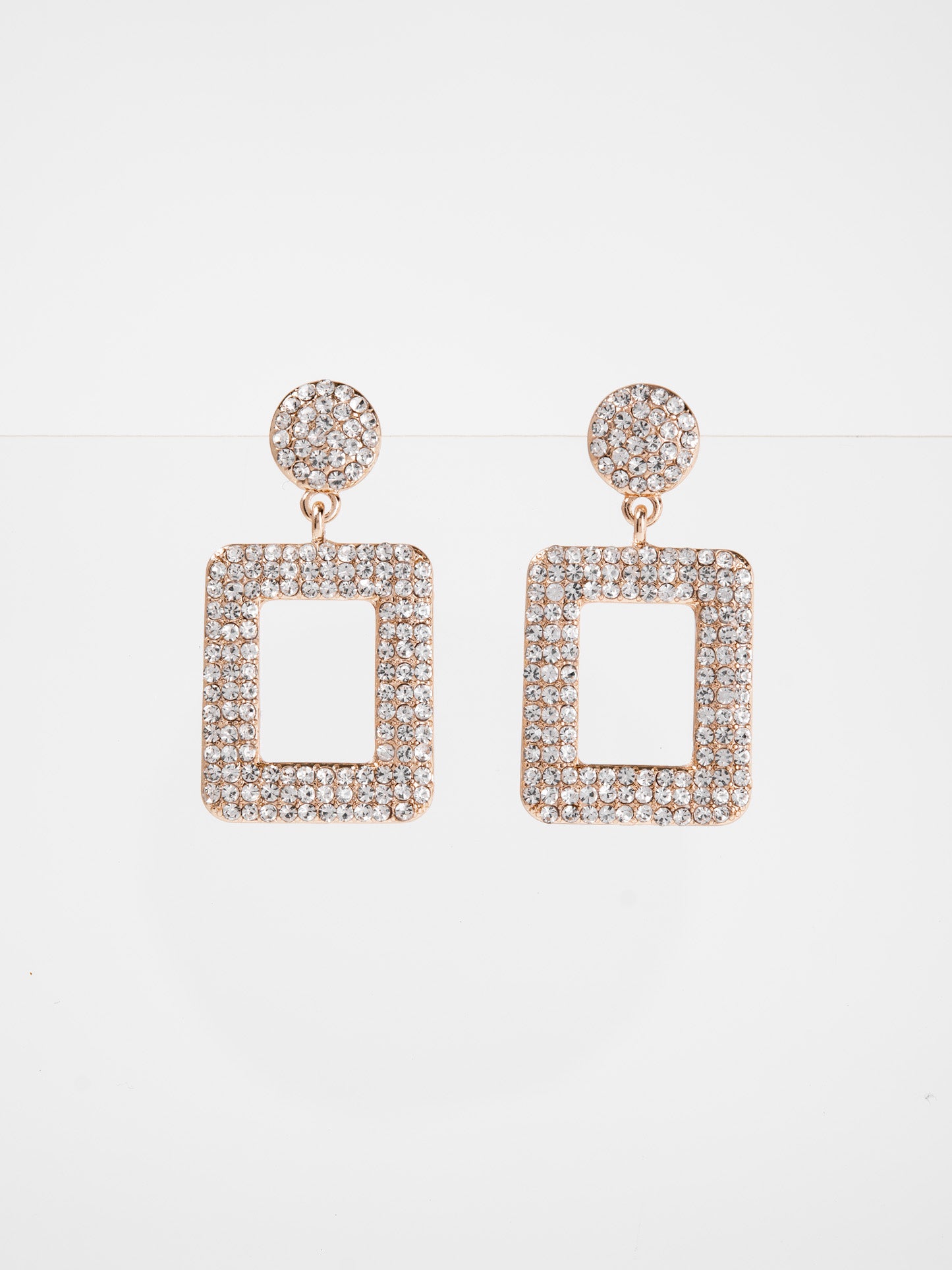 Isabelle Metal Stone Post Dangle Earrings