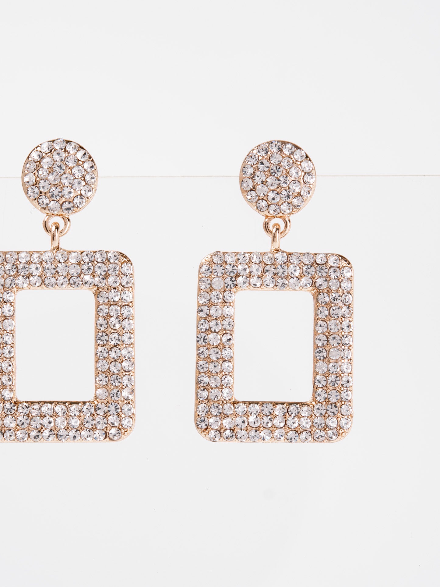 Isabelle Metal Stone Post Dangle Earrings