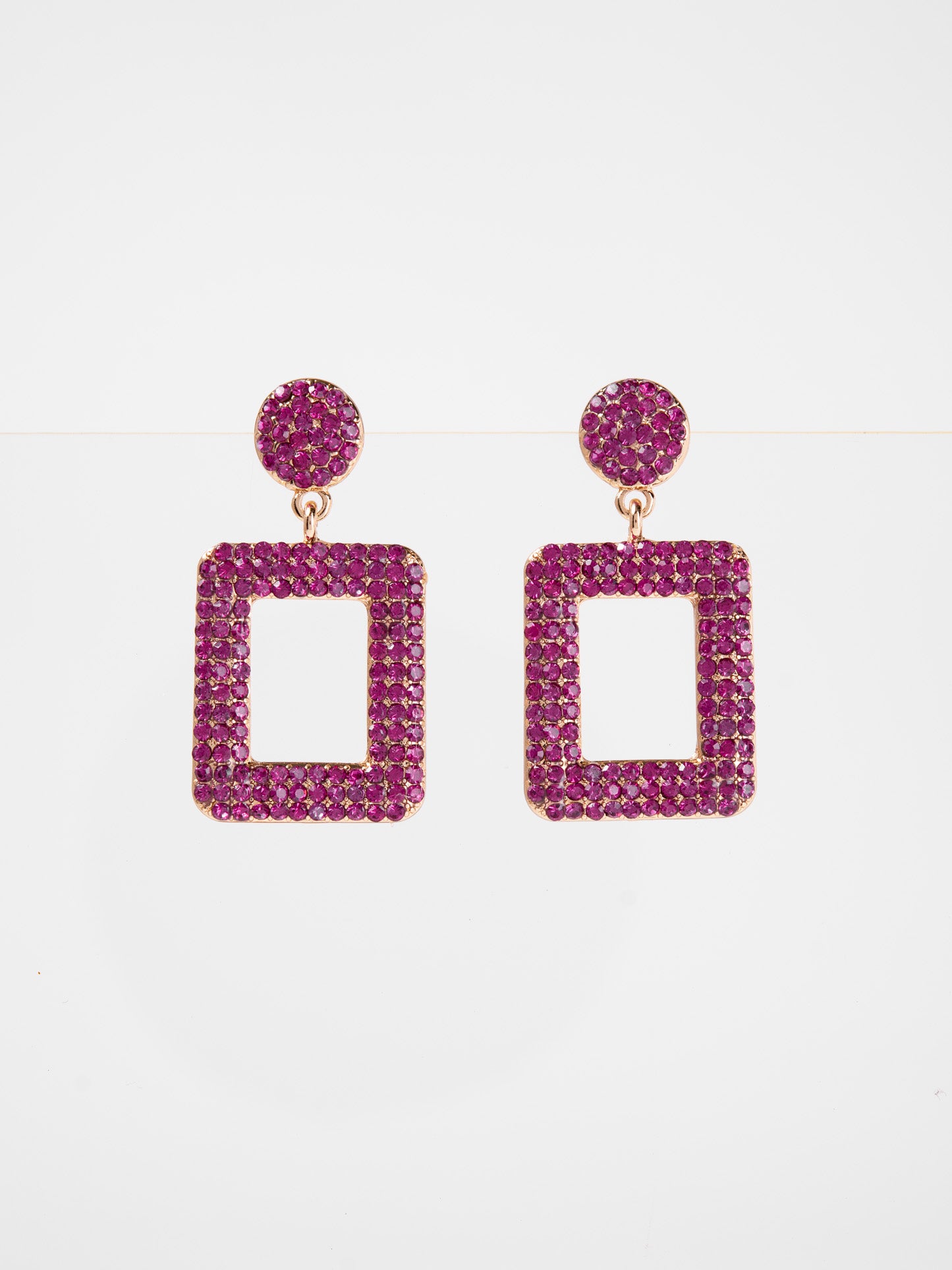 Isabelle Metal Stone Post Dangle Earrings