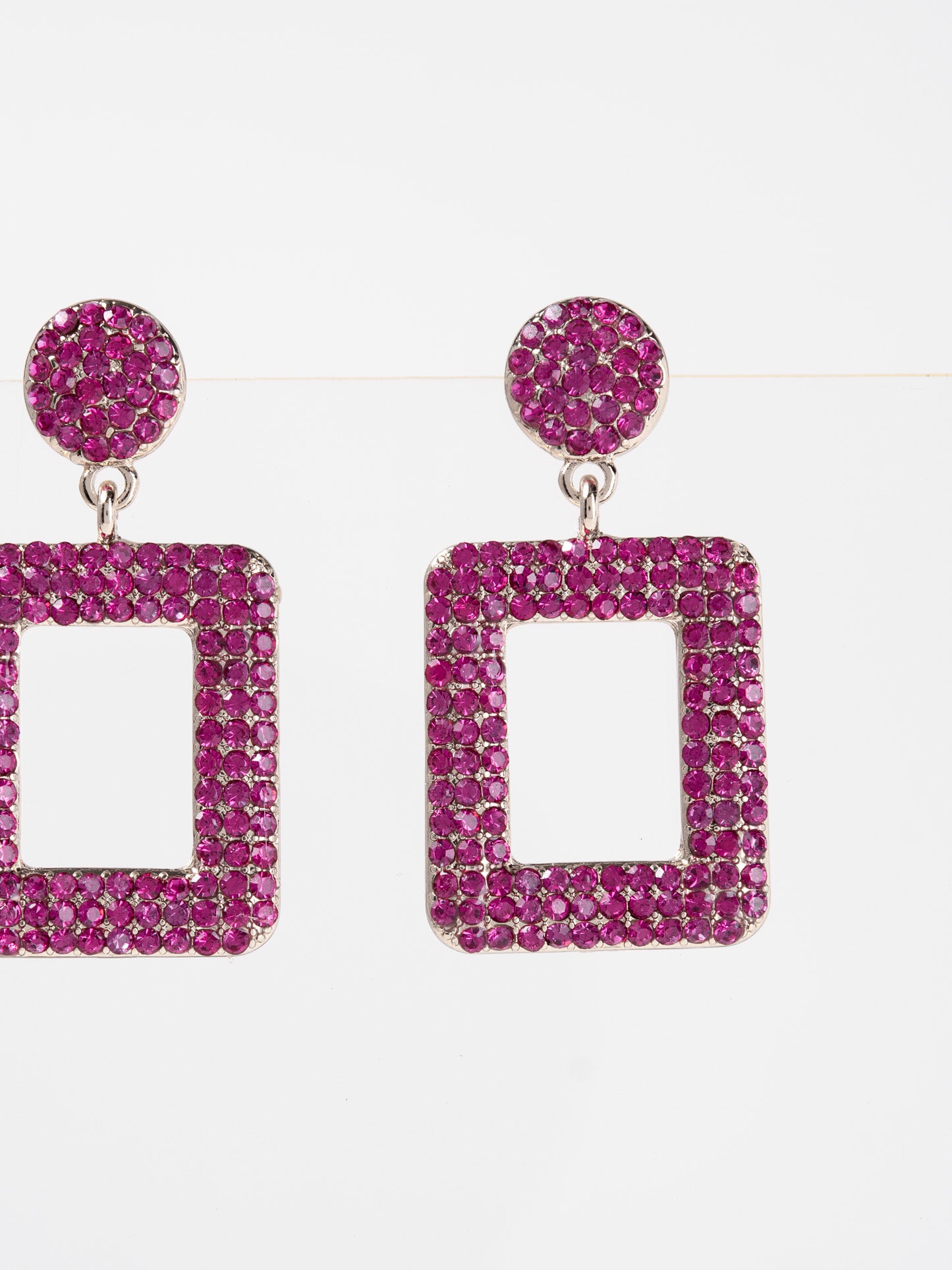 Isabelle Metal Stone Post Dangle Earrings