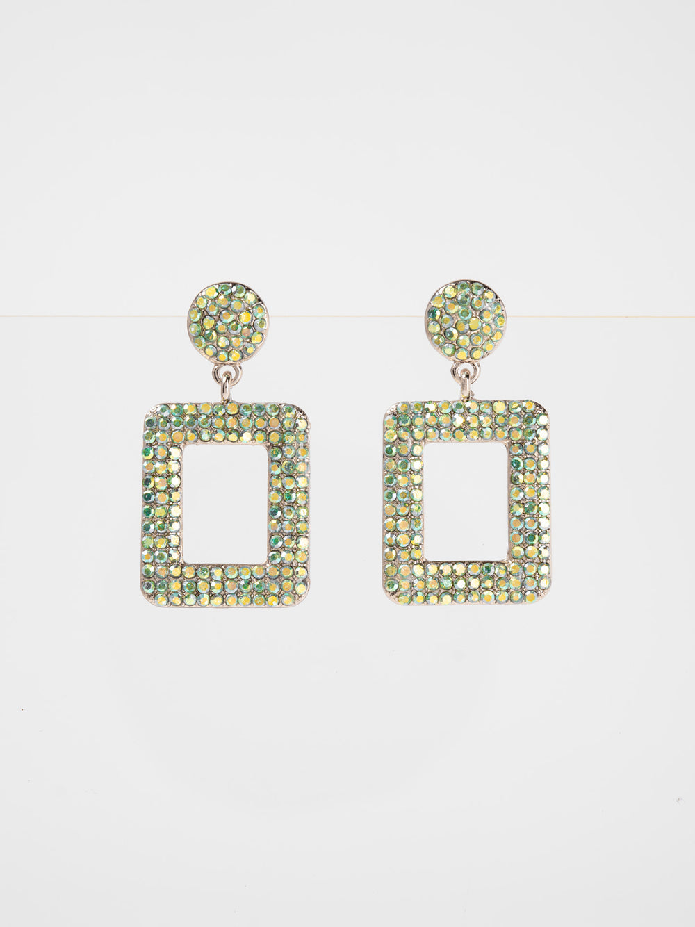 Isabelle Metal Stone Post Dangle Earrings