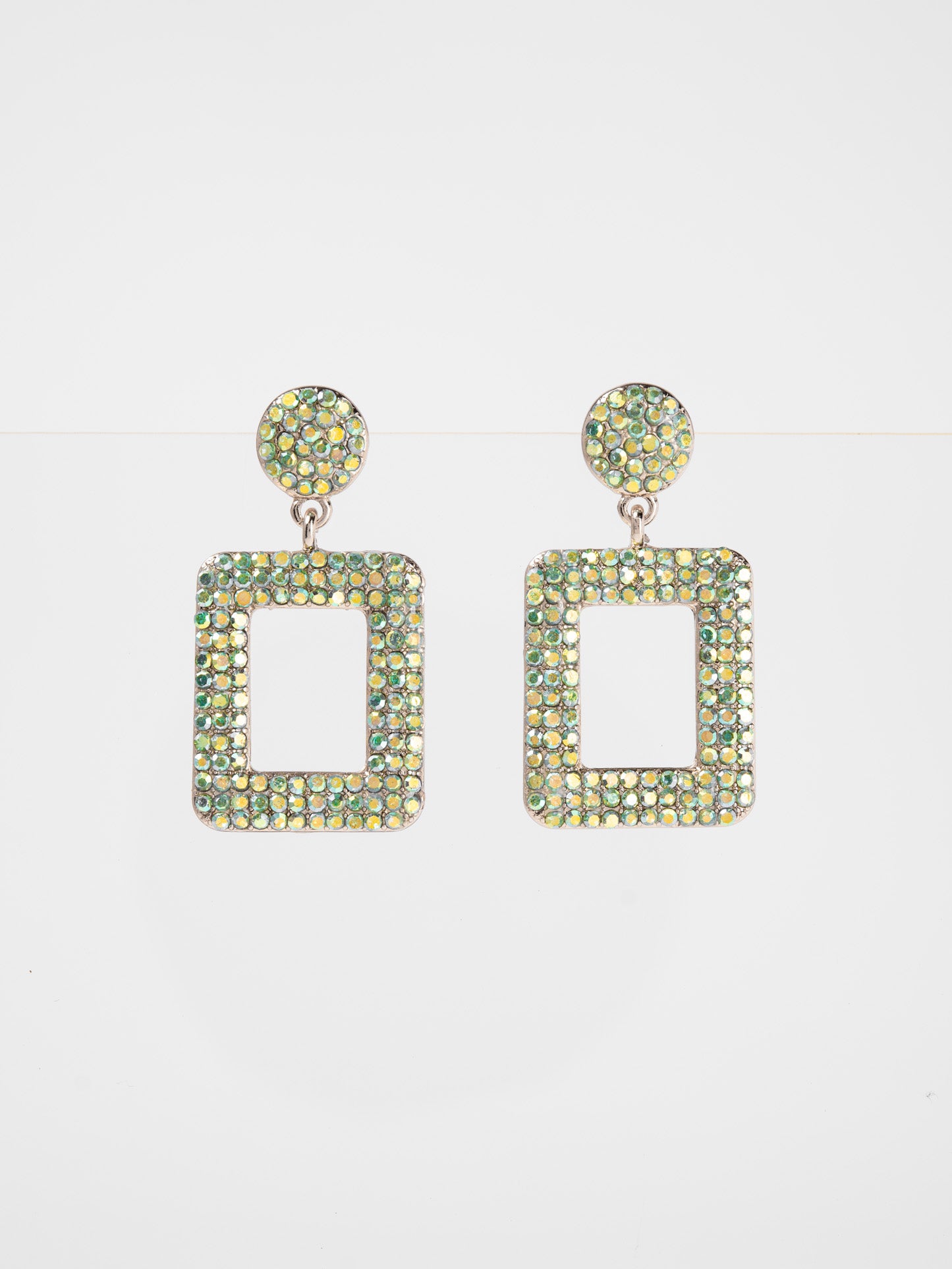 Isabelle Metal Stone Post Dangle Earrings