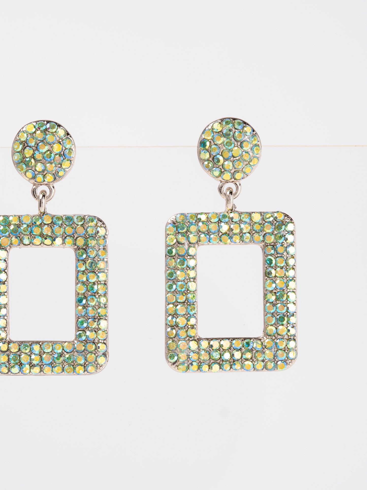 Isabelle Metal Stone Post Dangle Earrings