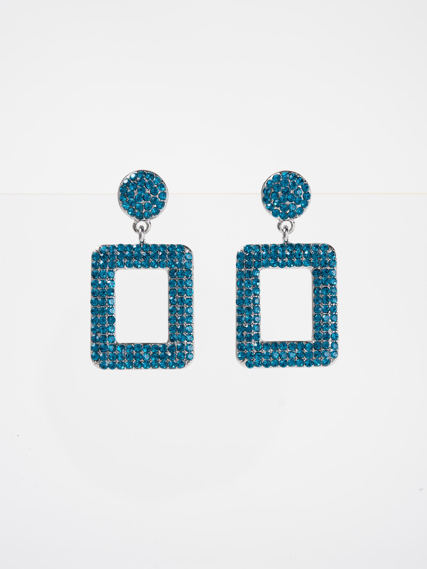Isabelle Metal Stone Post Dangle Earrings