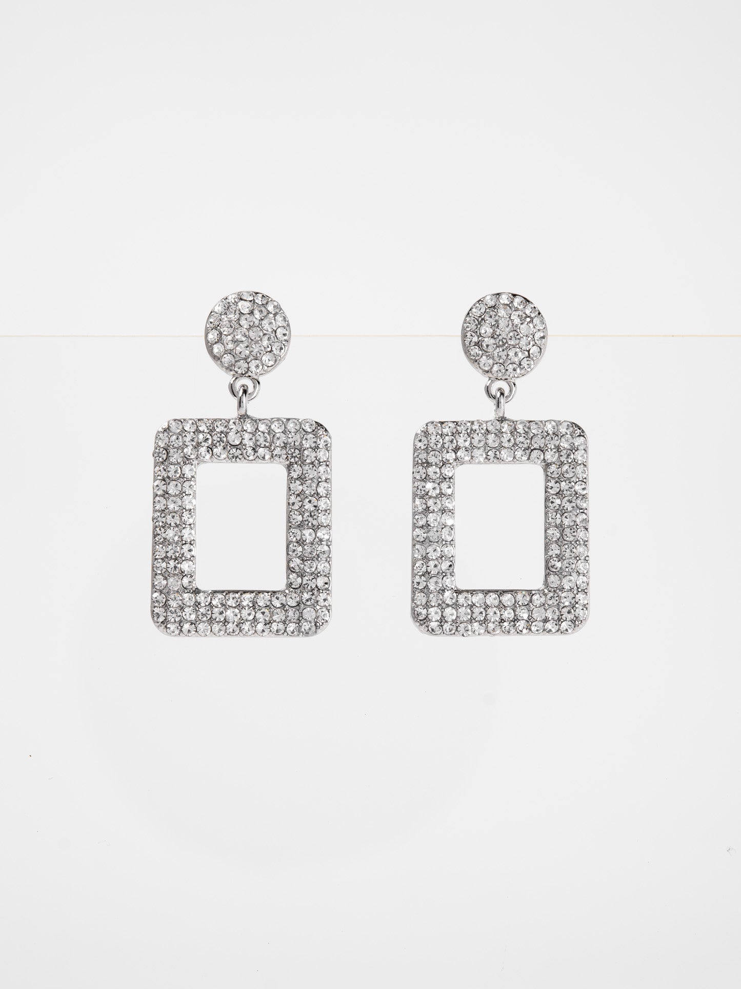 Isabelle Metal Stone Post Dangle Earrings