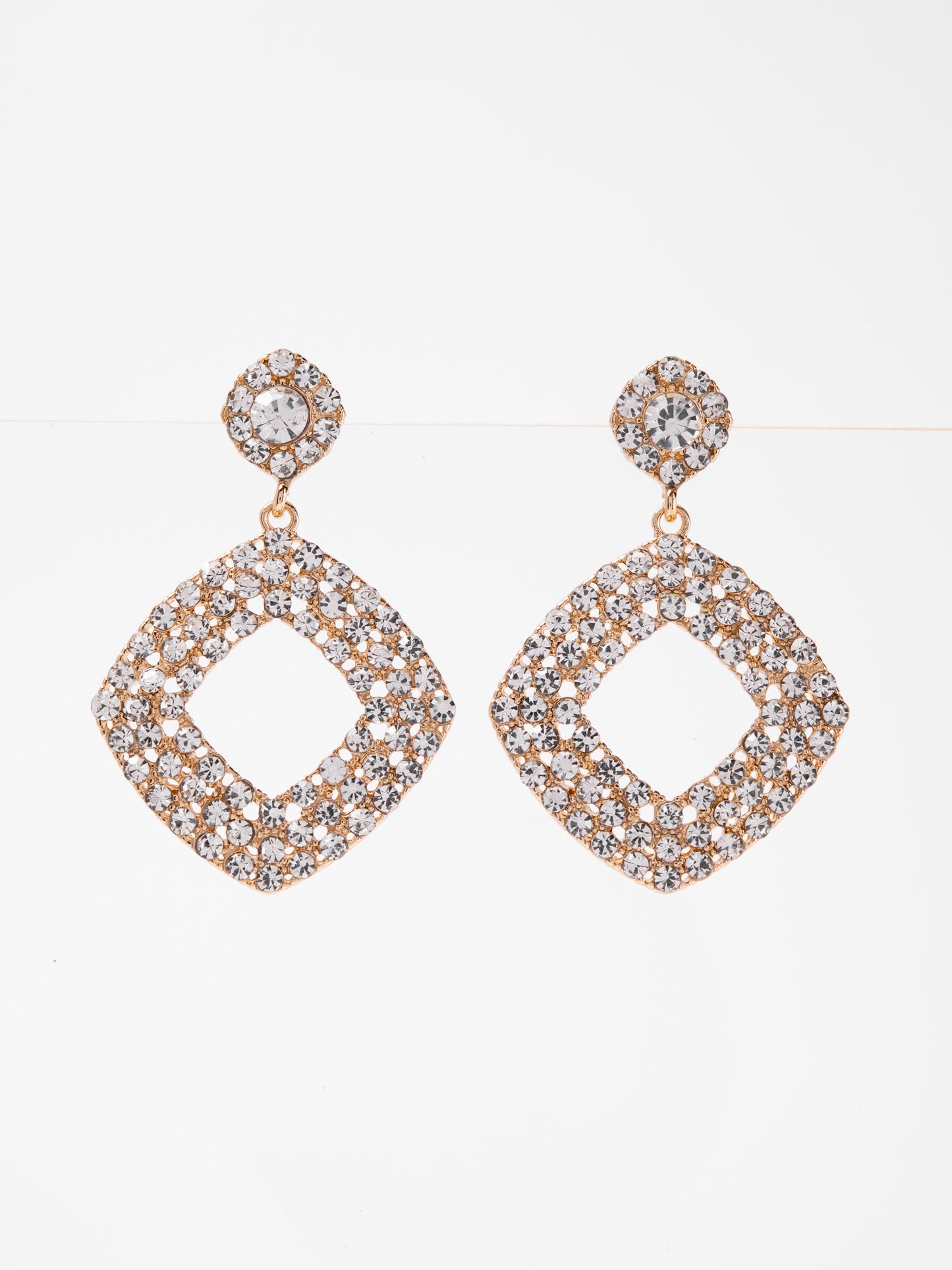 Novalie Minimal Drop Rhinestone Earrings