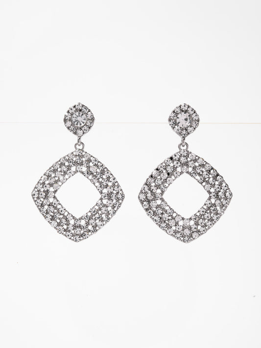 Novalie Minimal Drop Rhinestone Earrings