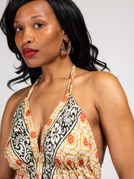 Mackenzie Glass Stone Floral Dangle Earrings | Multicolor