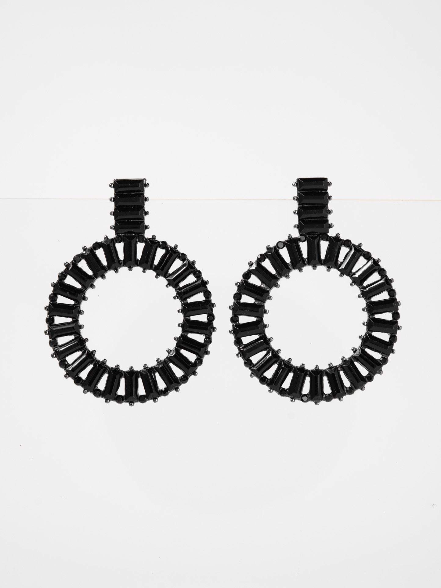 Genevieve Rhinestone Circle Drop Earrings
