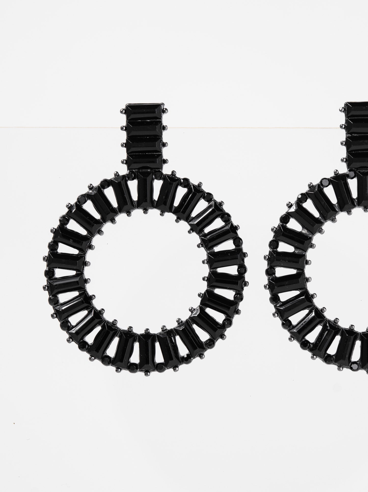 Genevieve Rhinestone Circle Drop Earrings