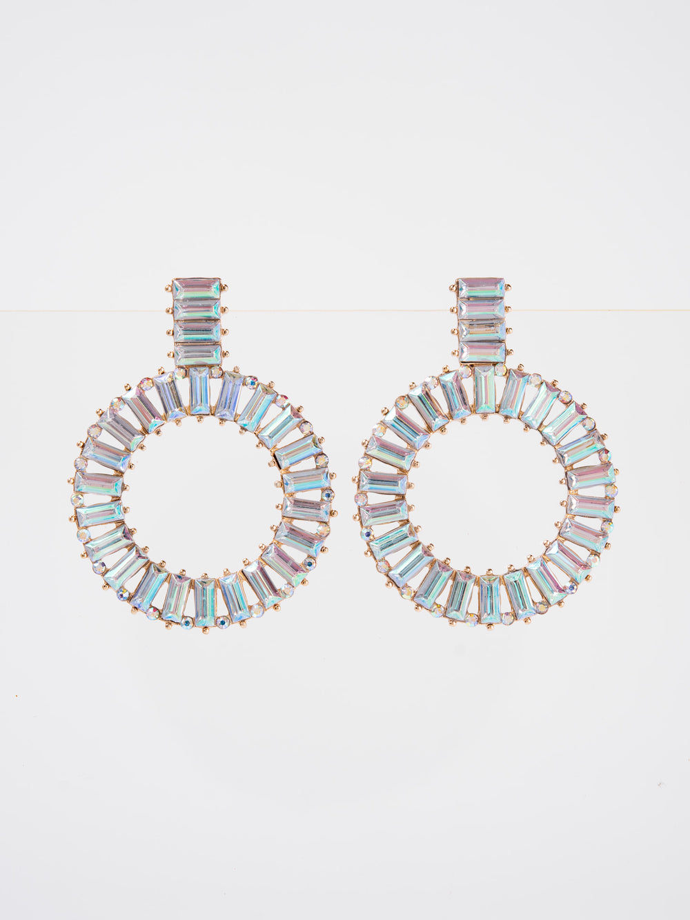 Genevieve Rhinestone Circle Drop Earrings