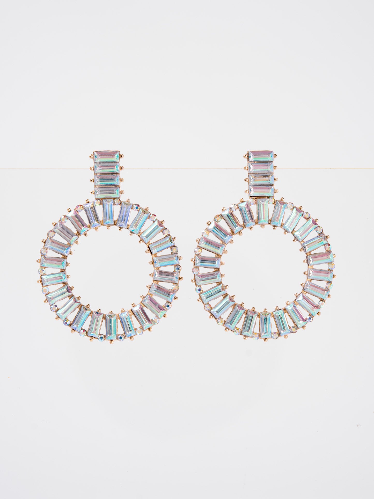 Genevieve Rhinestone Circle Drop Earrings