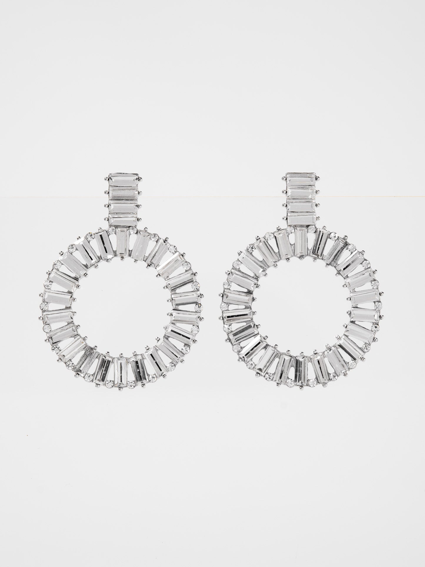 Genevieve Rhinestone Circle Drop Earrings