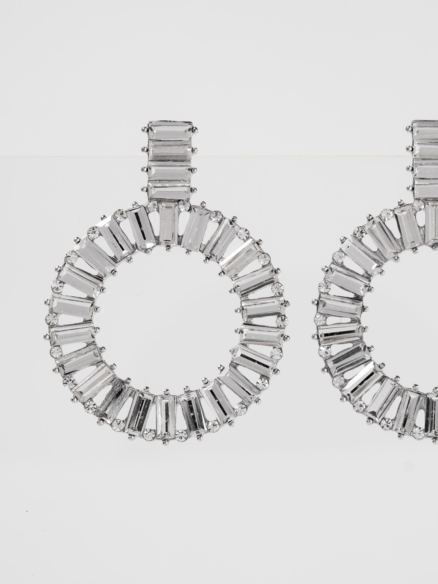 Genevieve Rhinestone Circle Drop Earrings