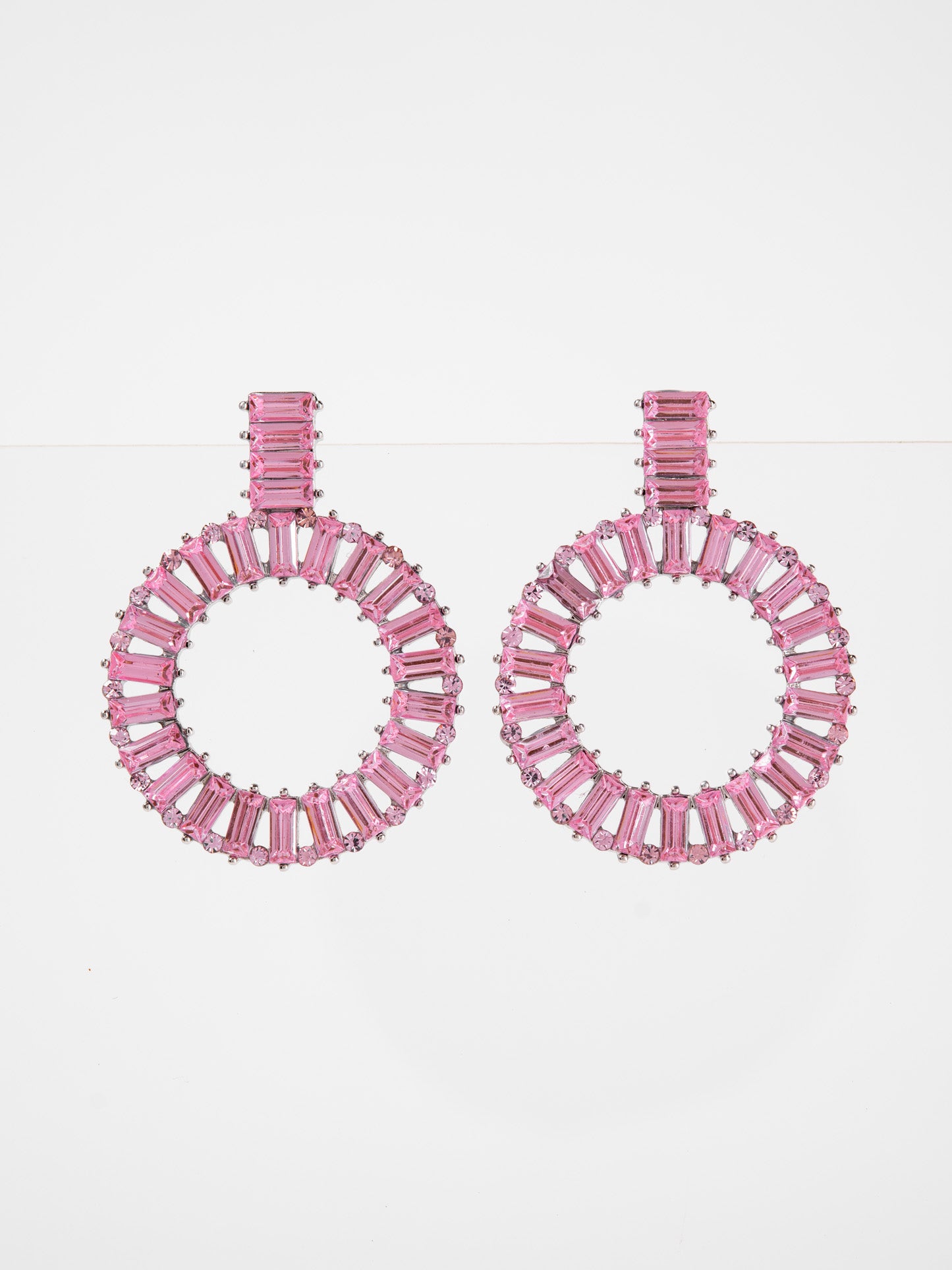 Genevieve Rhinestone Circle Drop Earrings
