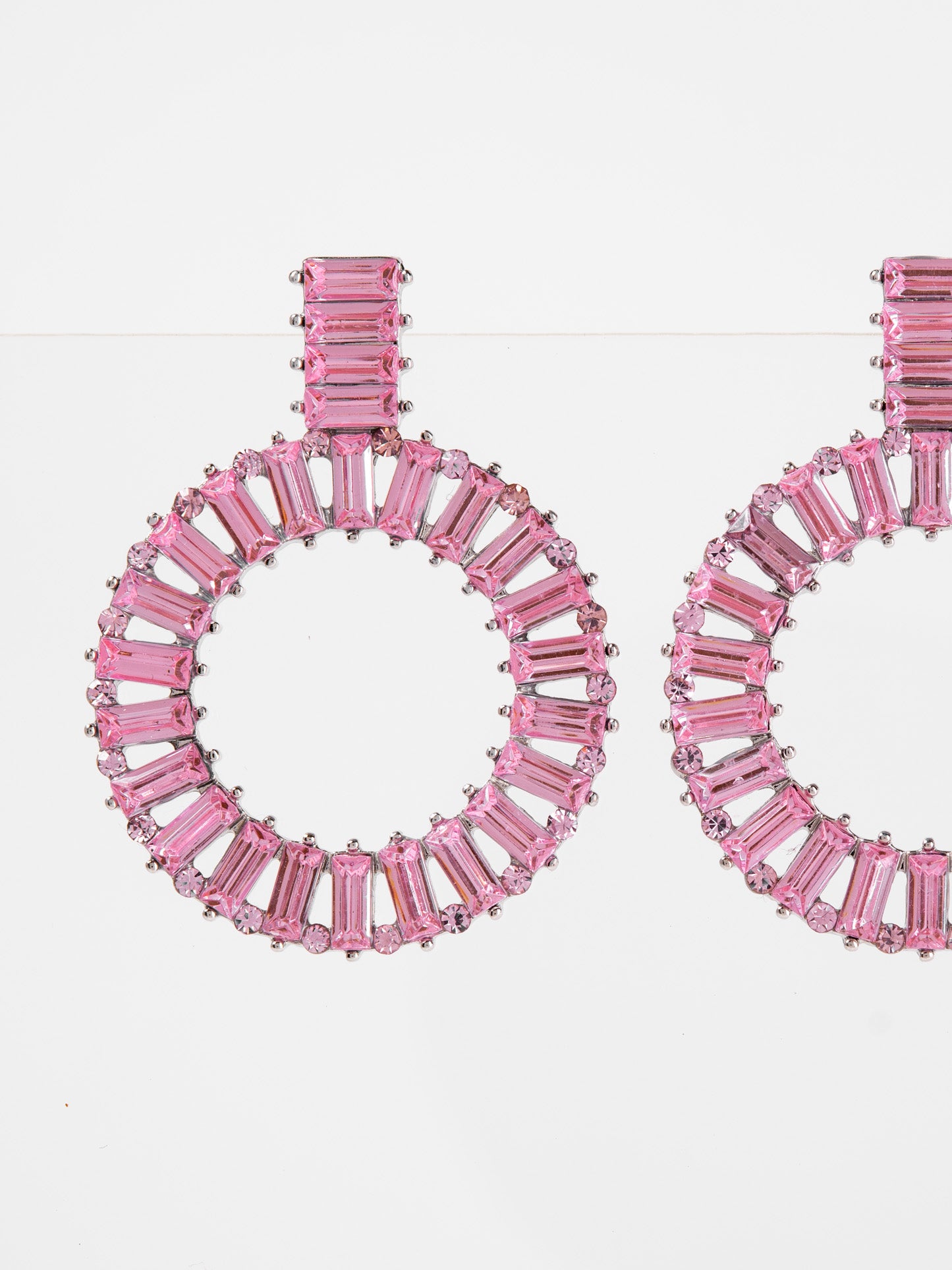 Genevieve Rhinestone Circle Drop Earrings