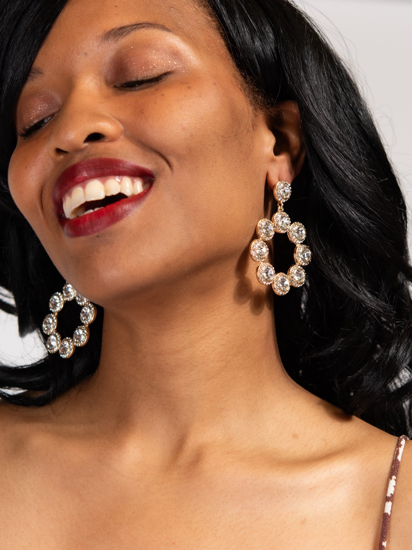 Anastasia Metal Rhinestone Drop Dangle Earrings