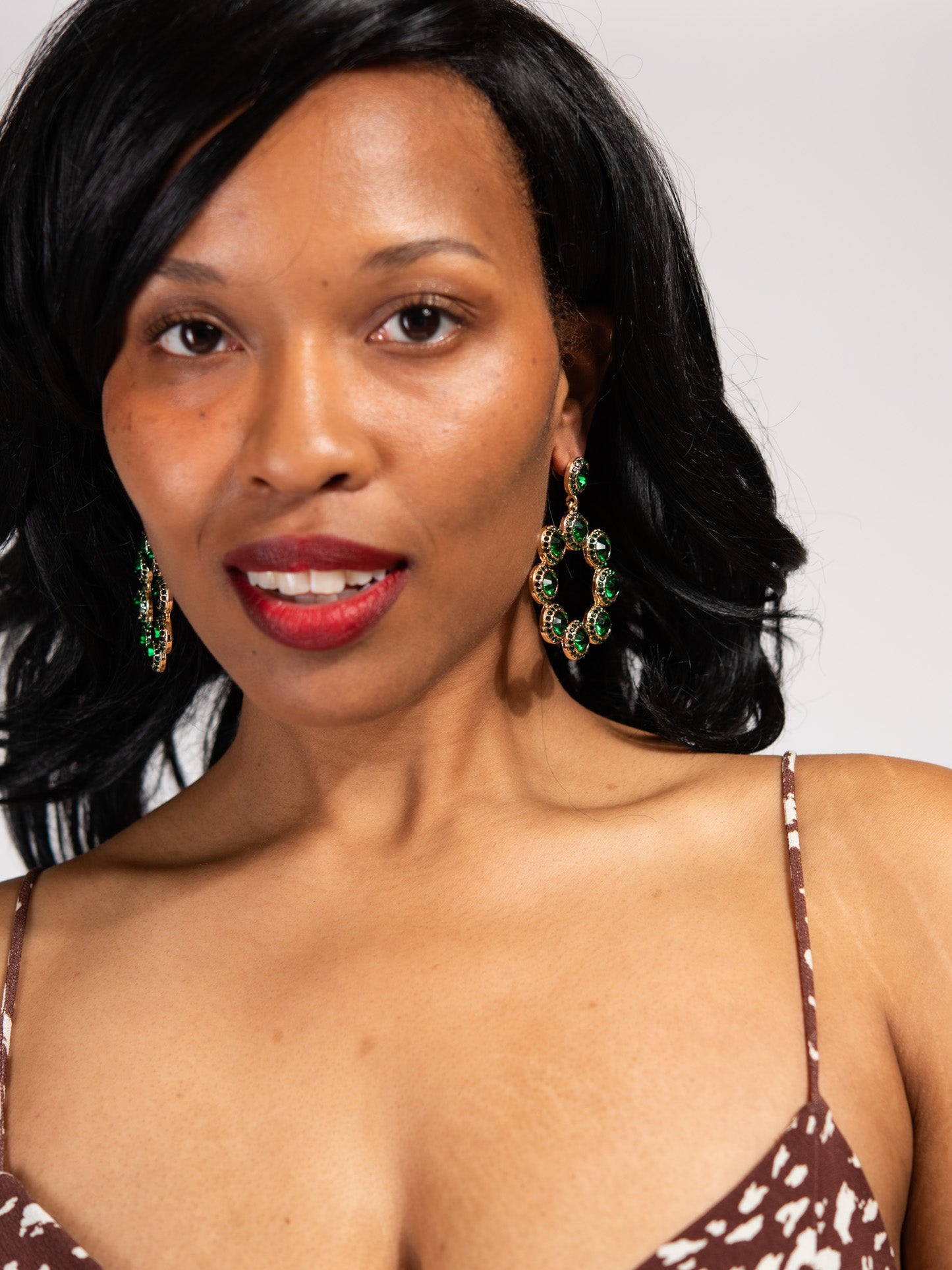 Anastasia Metal Rhinestone Drop Dangle Earrings