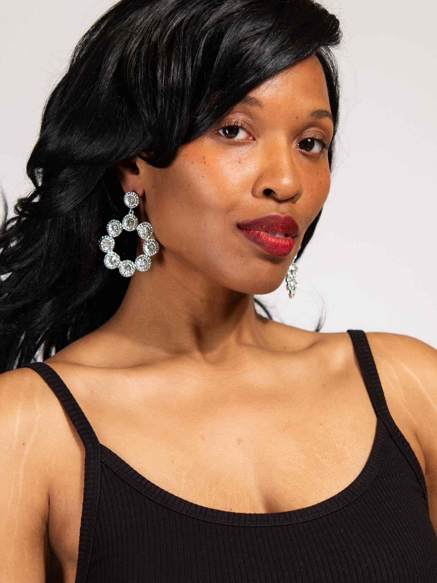 Anastasia Metal Rhinestone Drop Dangle Earrings