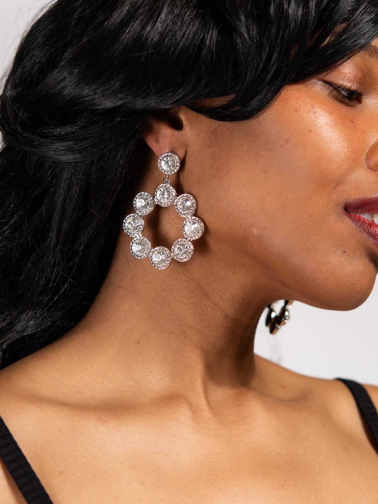 Anastasia Metal Rhinestone Drop Dangle Earrings