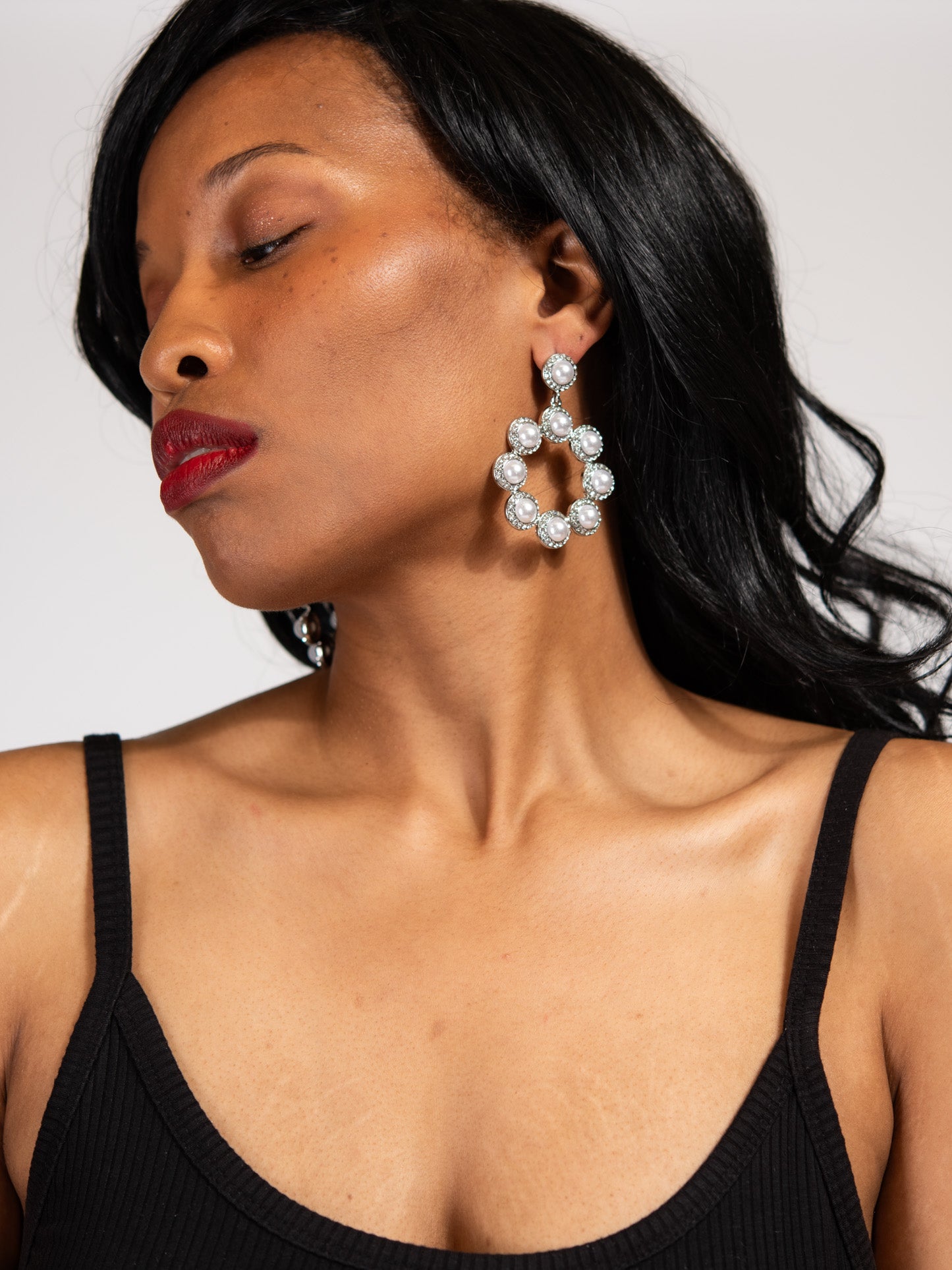 Anastasia Metal Rhinestone Drop Dangle Earrings