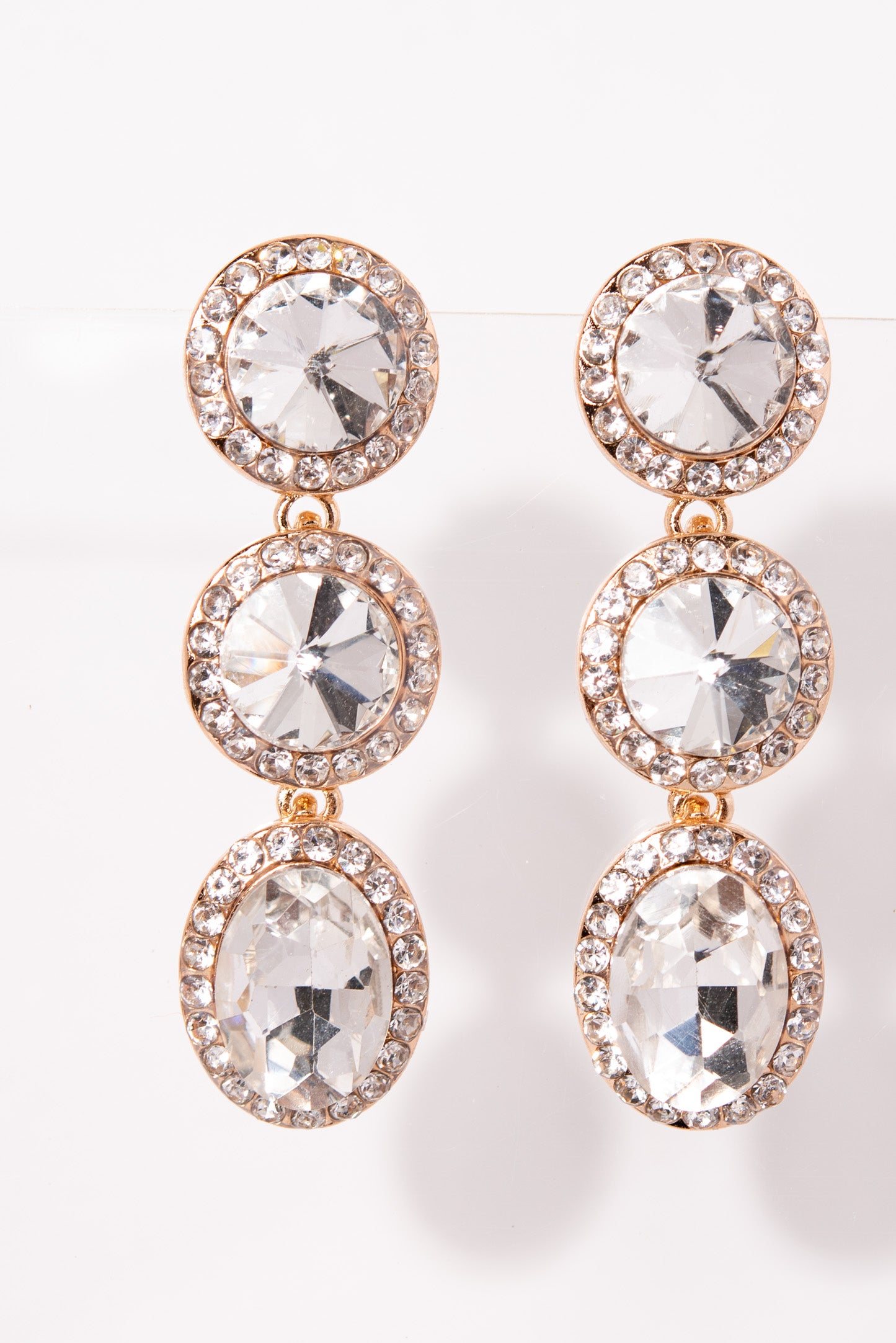 Layla 3-Tier Rhinestone Earrings