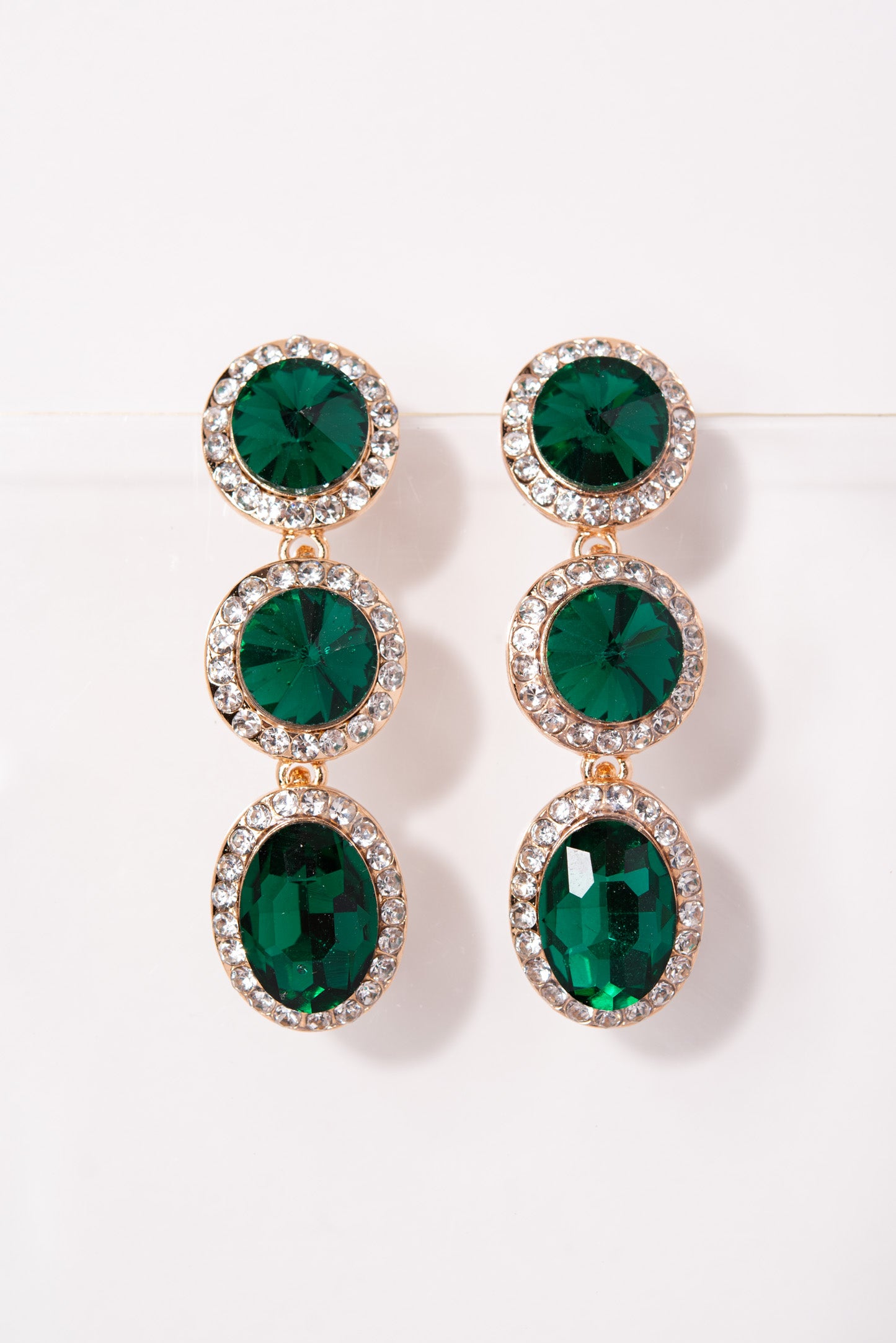 Layla 3-Tier Rhinestone Earrings
